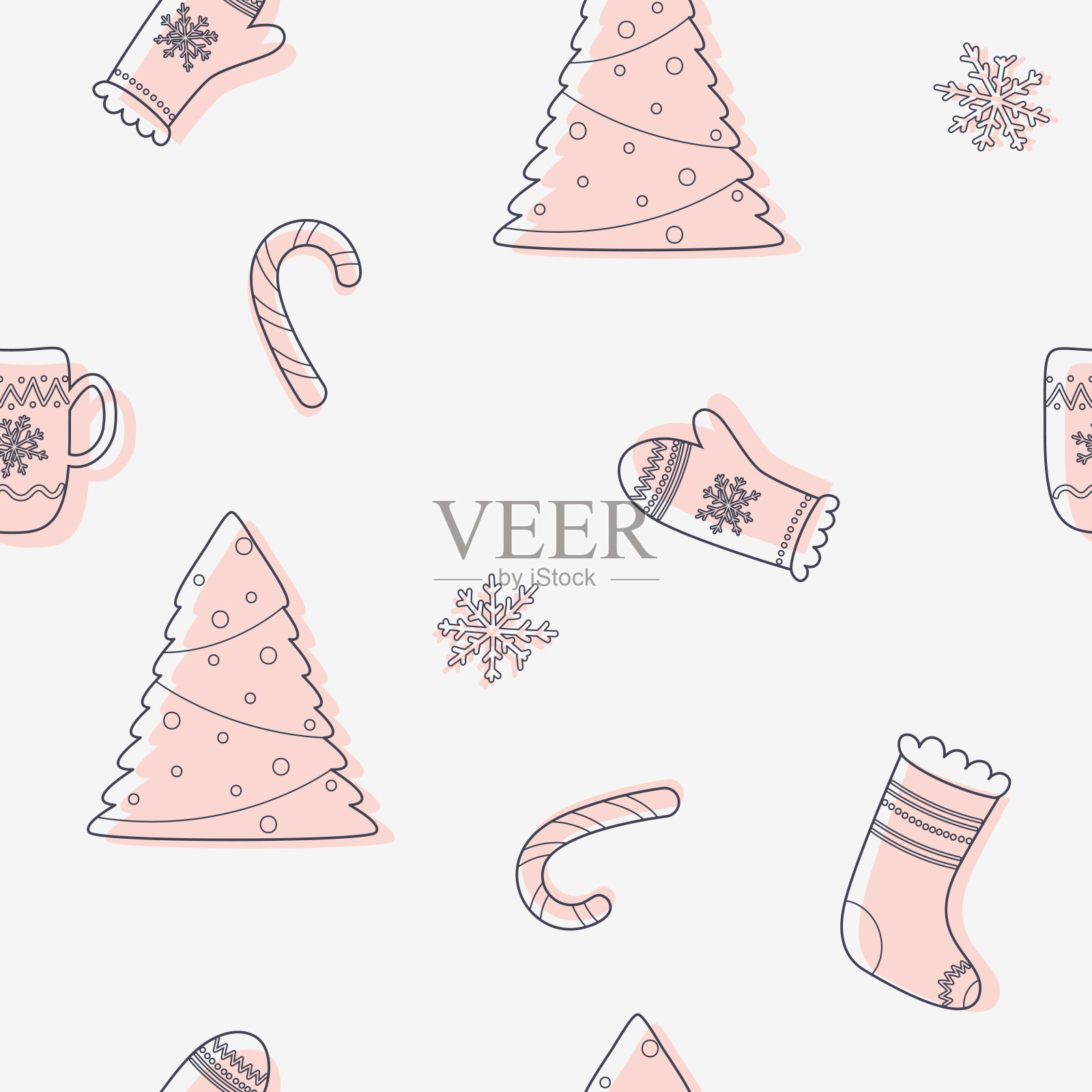 涂鸦圣诞图案插画图片素材