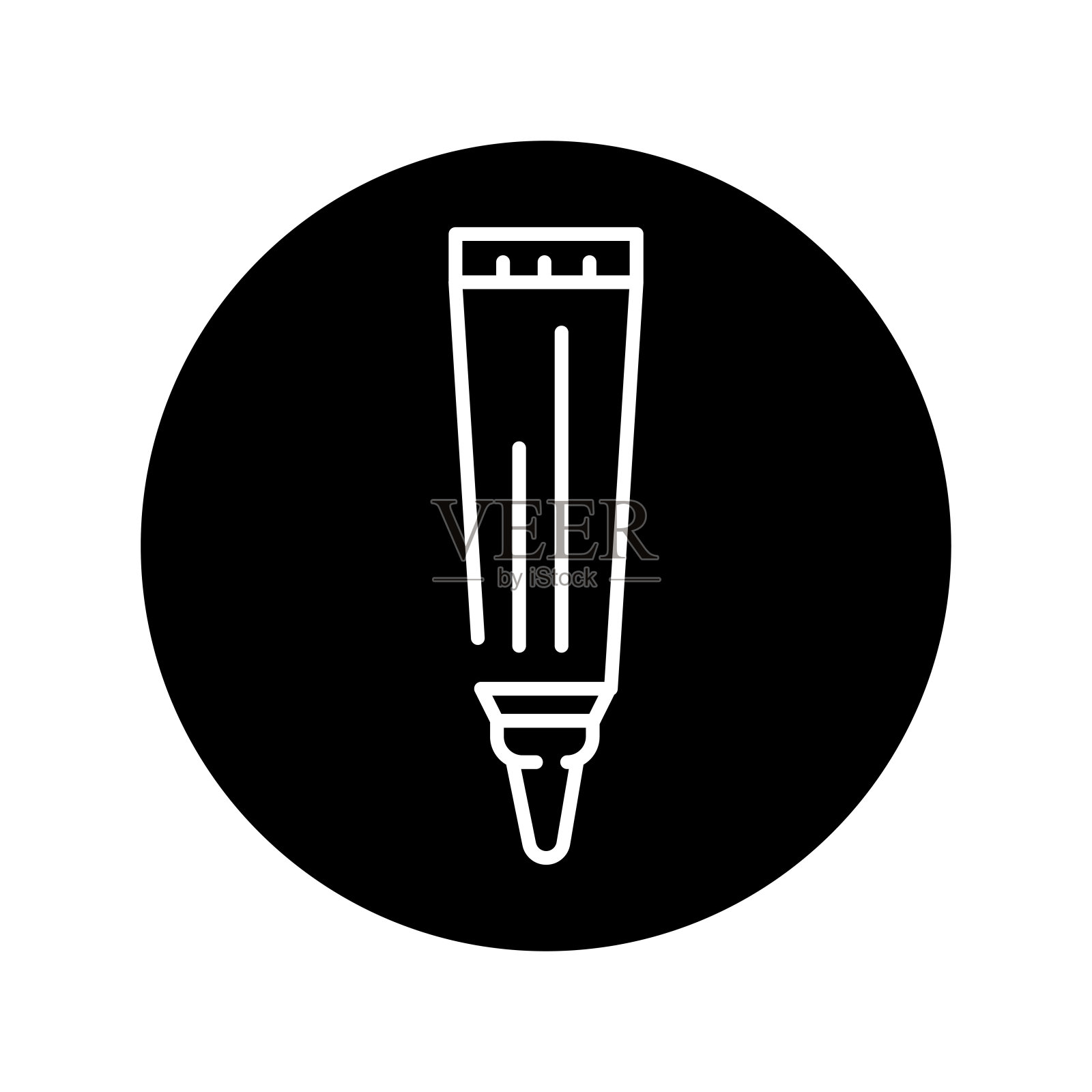 抗生素软膏颜色线图标。插画图片素材