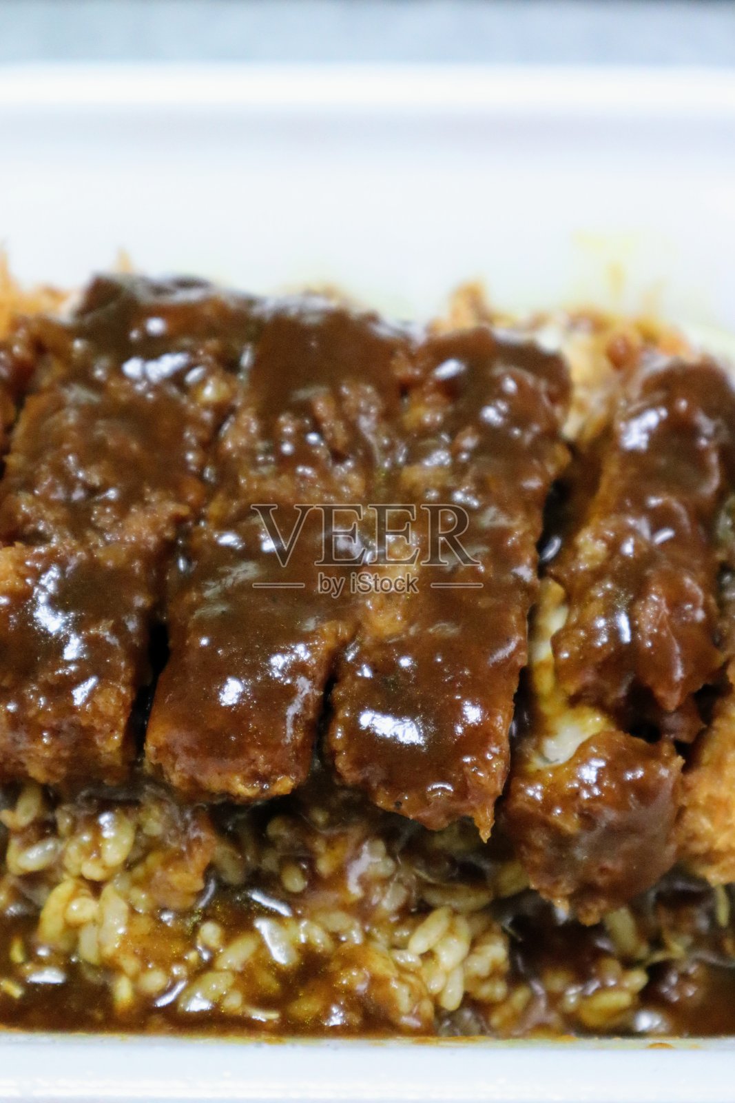 日本咖喱肉排特写照片摄影图片