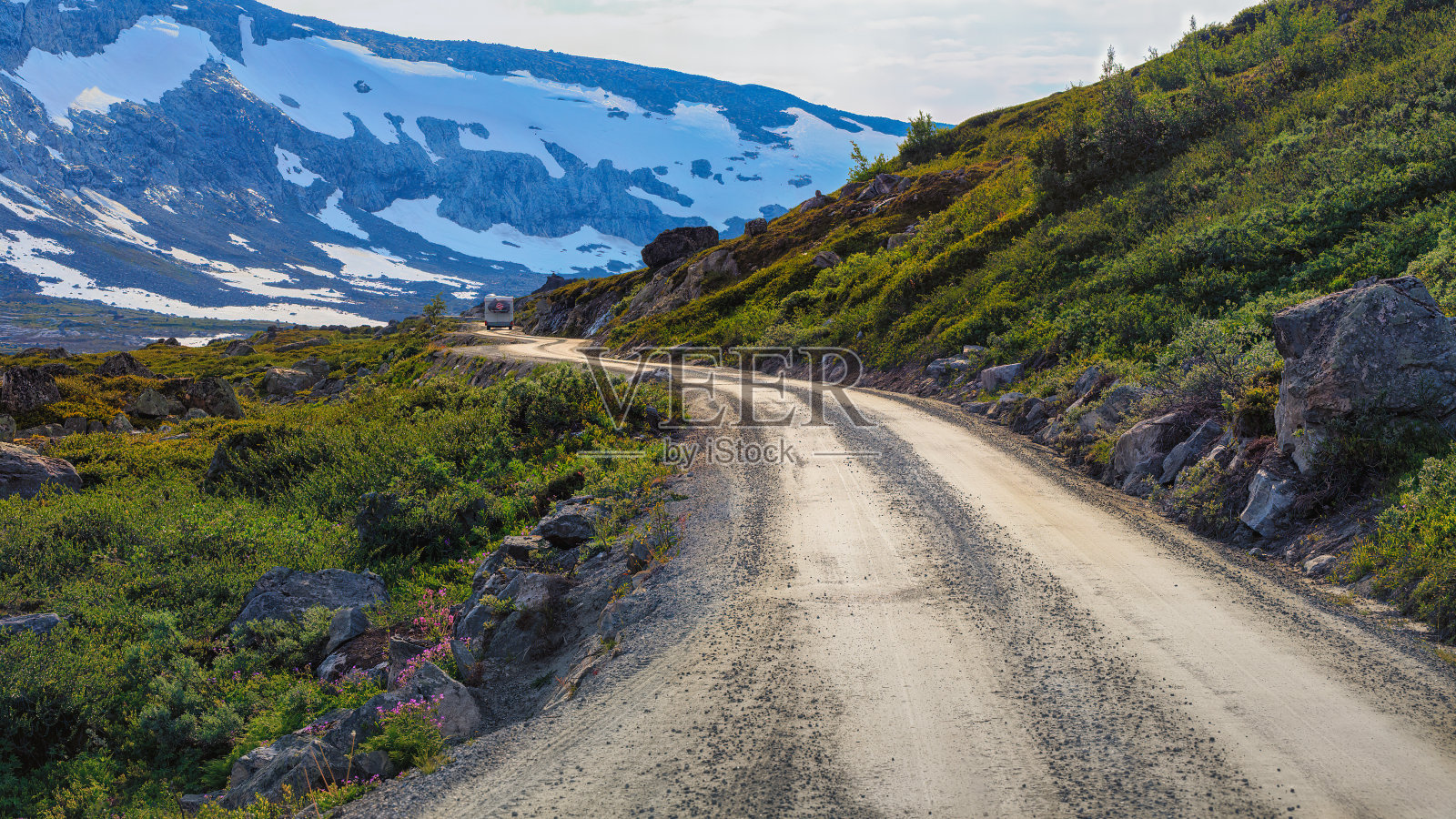 挪威的老斯特林高山公路。照片摄影图片