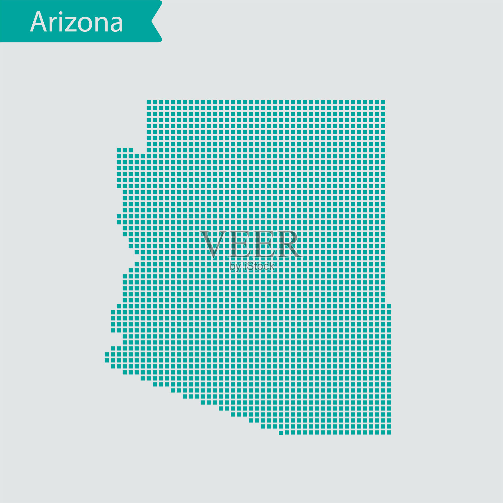 亚利桑那州的地图插画图片素材