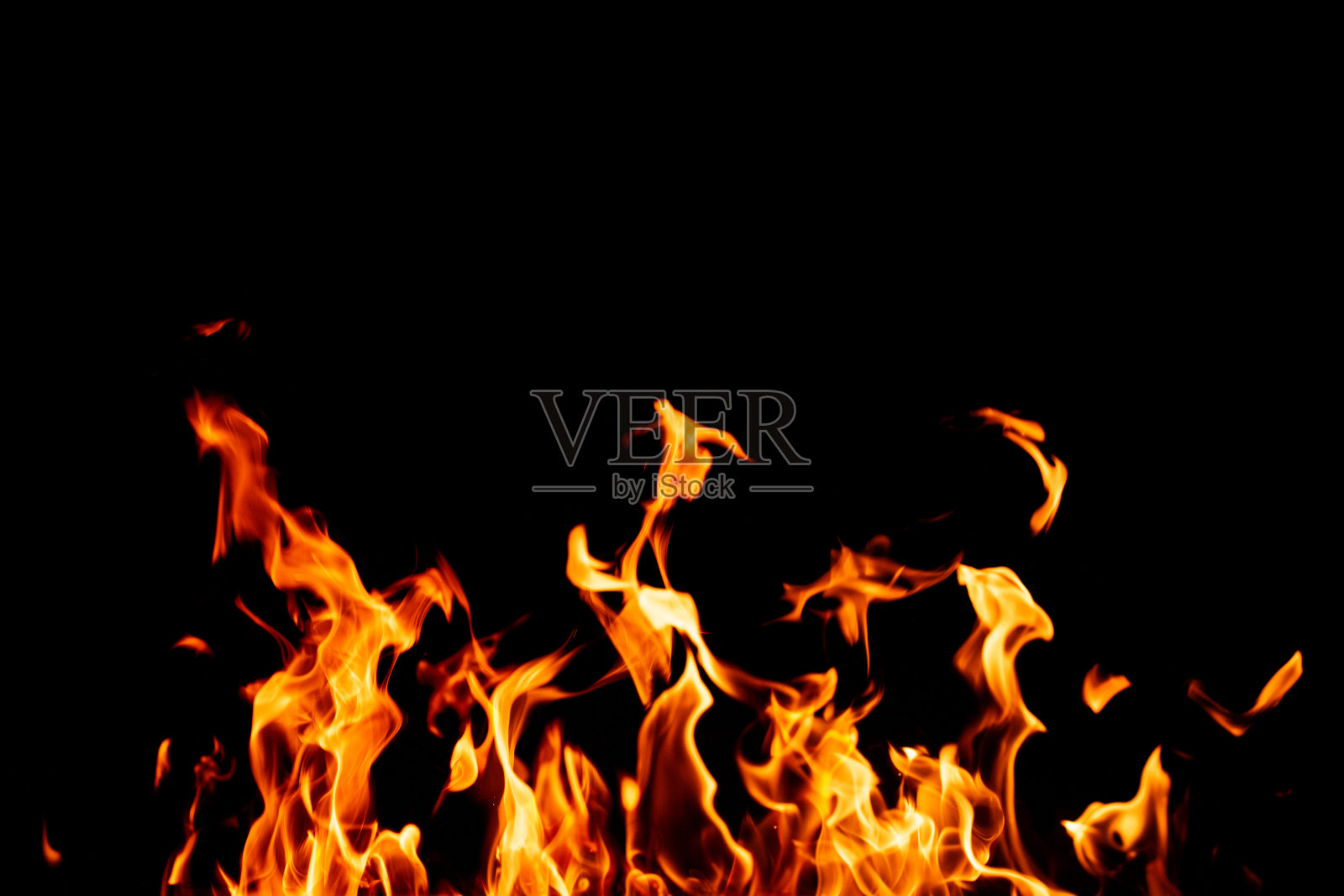 纯火焰边界孤立的黑色背景照片摄影图片