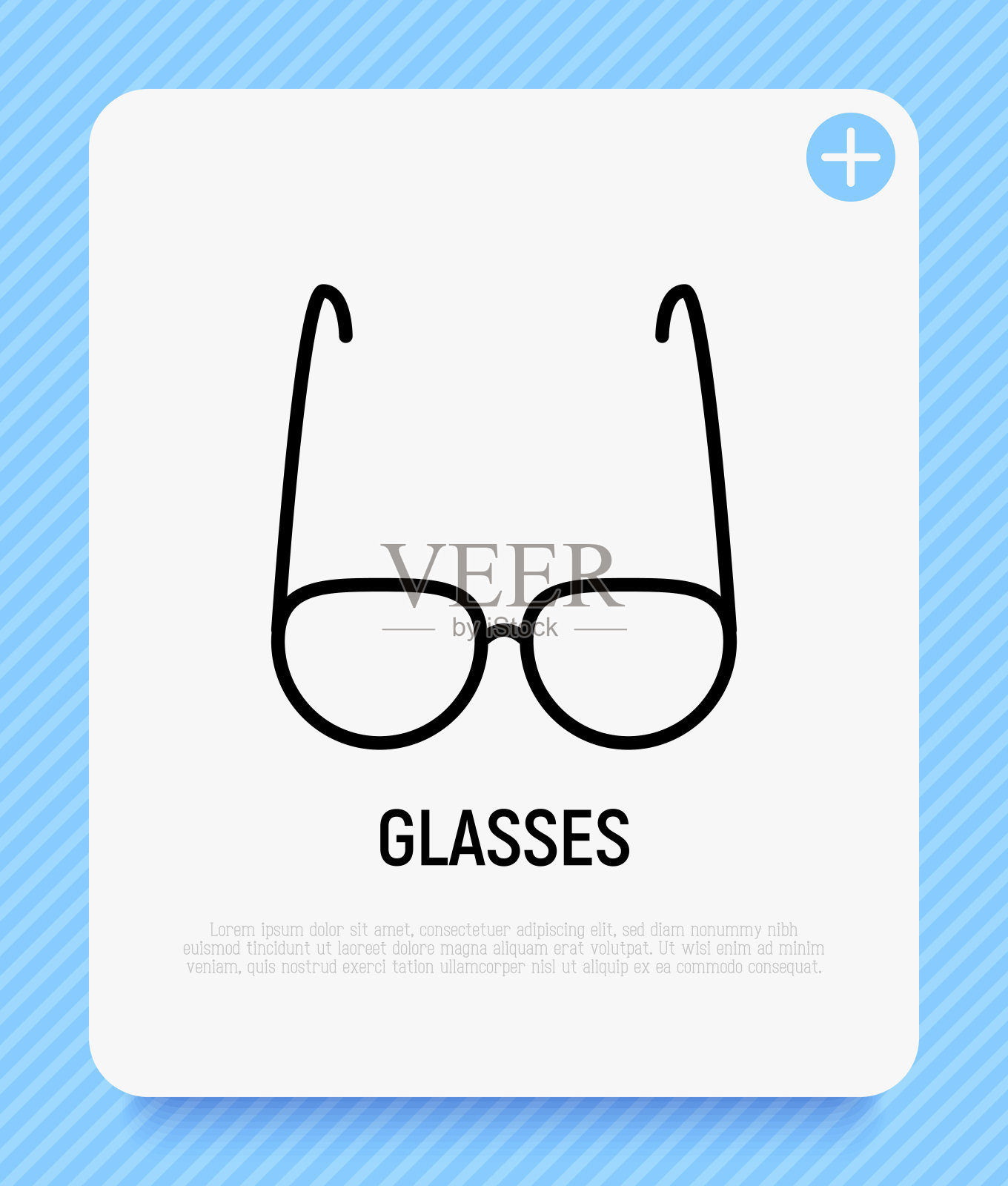 眼科细线图标。眼镜。现代矢量插图。插画图片素材