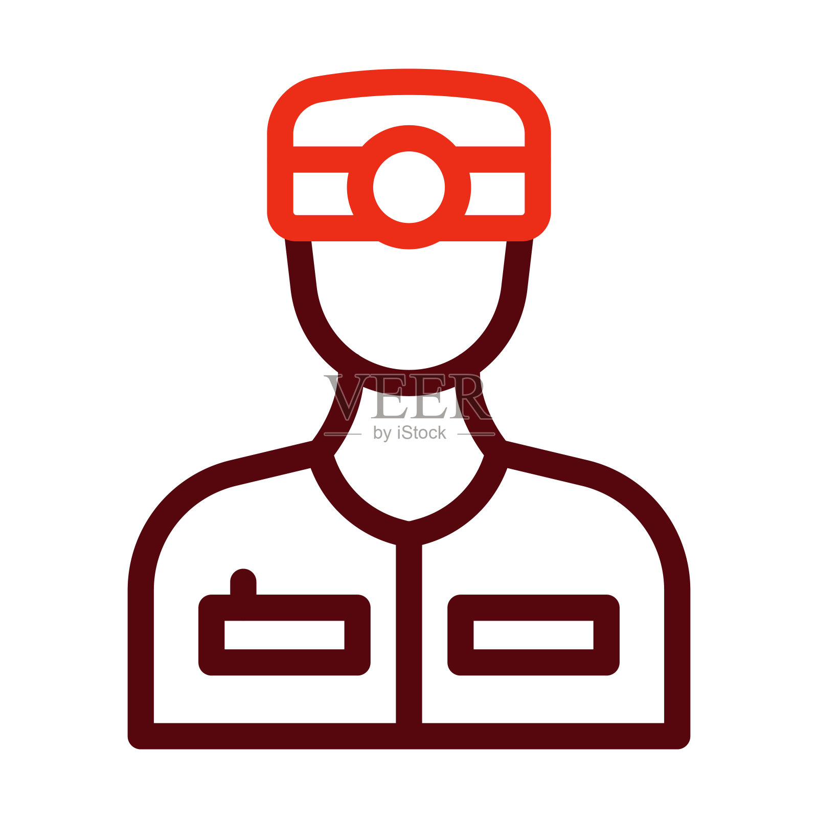 牙医矢量粗线两个颜色图标为个人和商业用途。插画图片素材