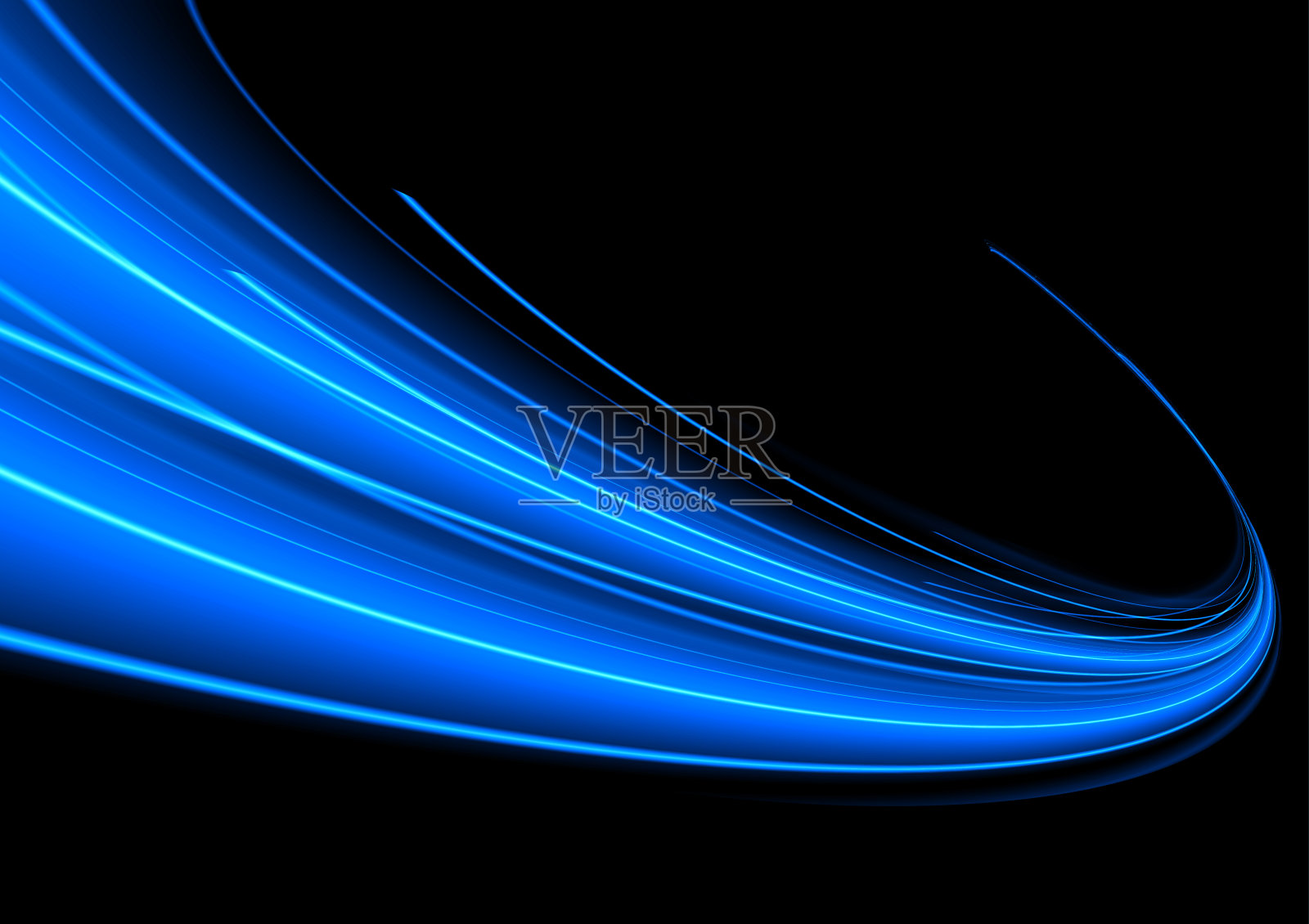 黑色背景的现代抽象高速光运动效果。矢量插图。插画图片素材