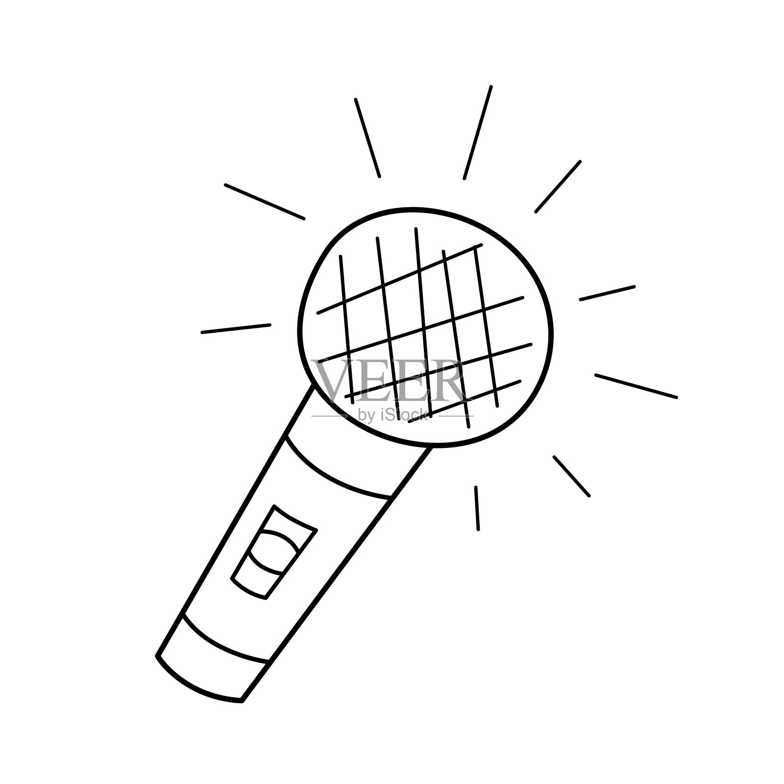 麦克风涂鸦线插画图片素材