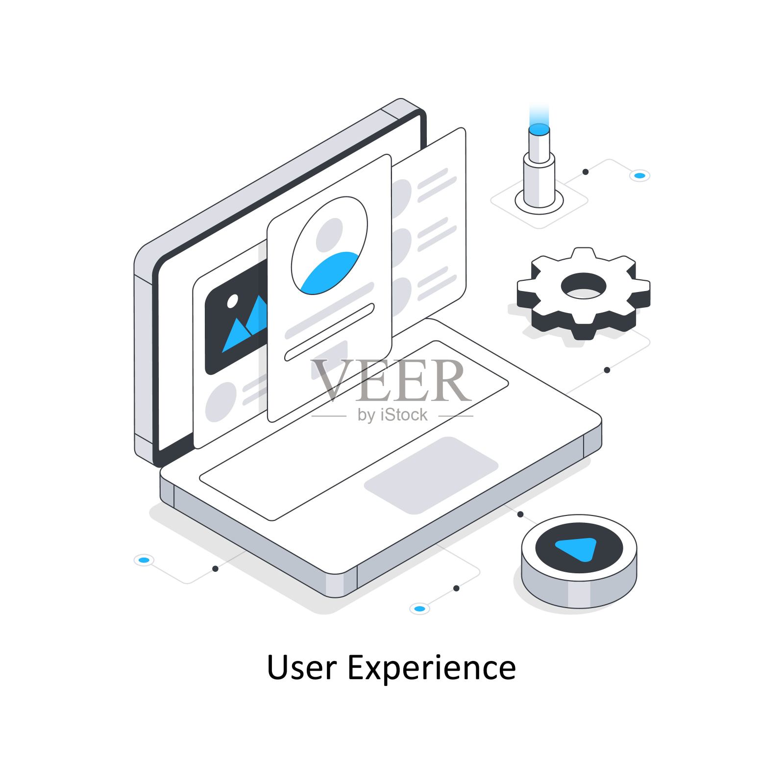 用户体验等距库存插图。EPS文件插画图片素材