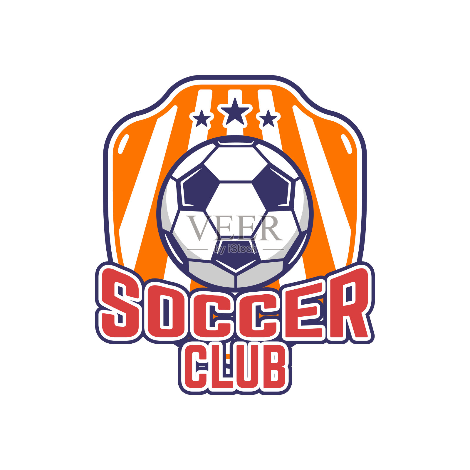 足球标志或足球俱乐部运动标志徽章插画图片素材