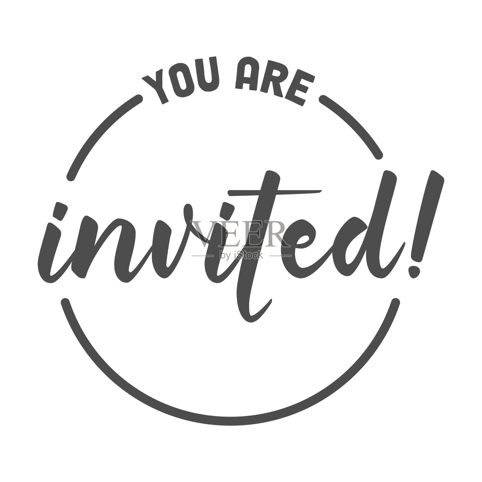 你被邀请了，字体设计。插画图片素材