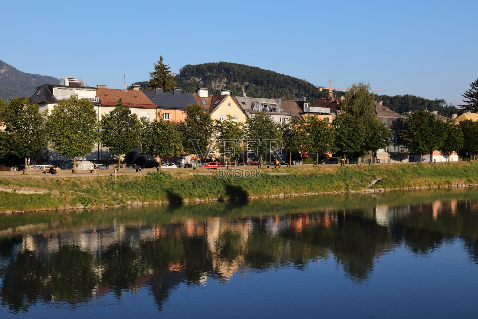 奥地利萨尔茨堡的Elisabeth-Vorstadt照片摄影图片