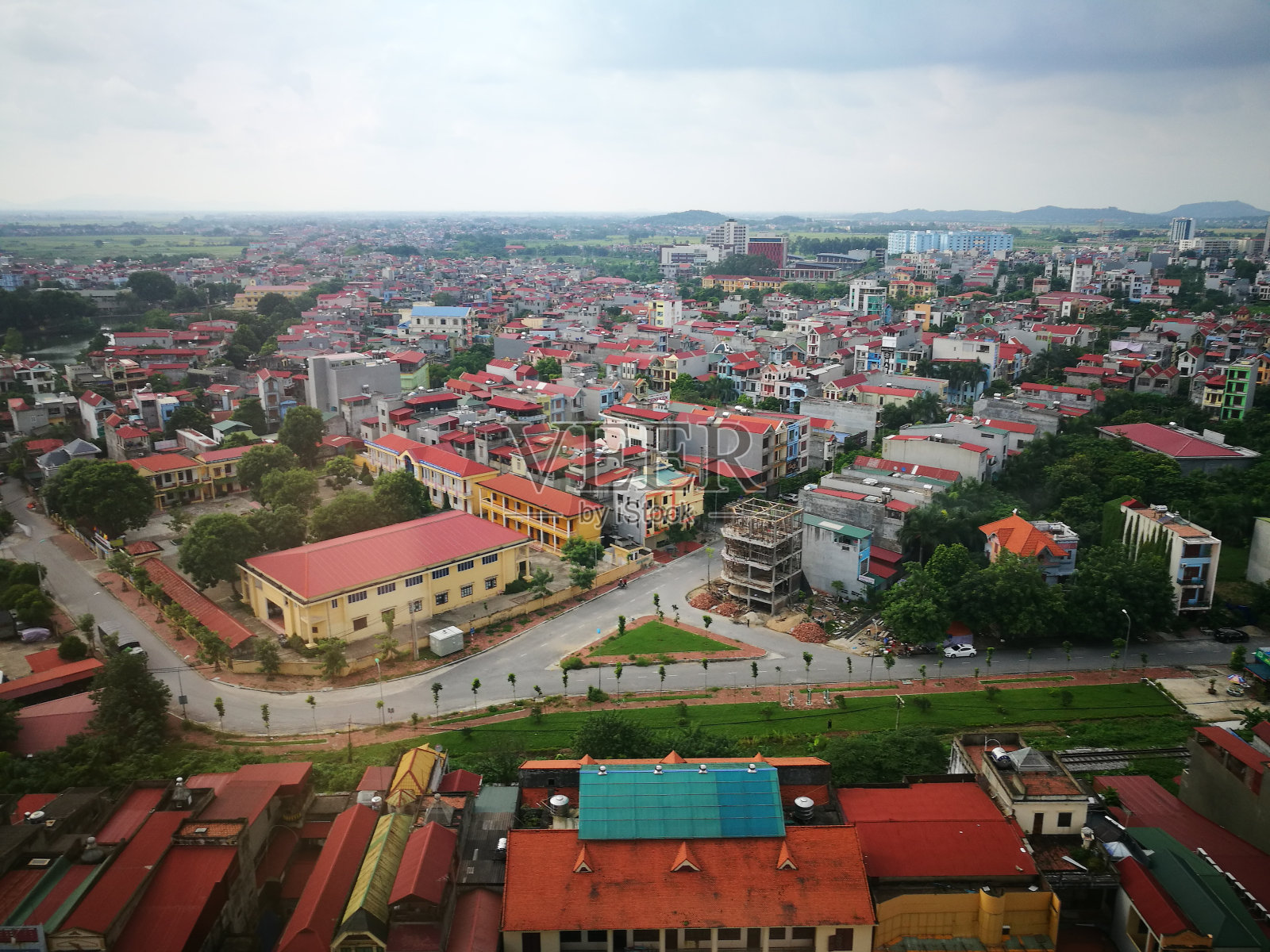 俯瞰越南北宁的一个村庄照片摄影图片