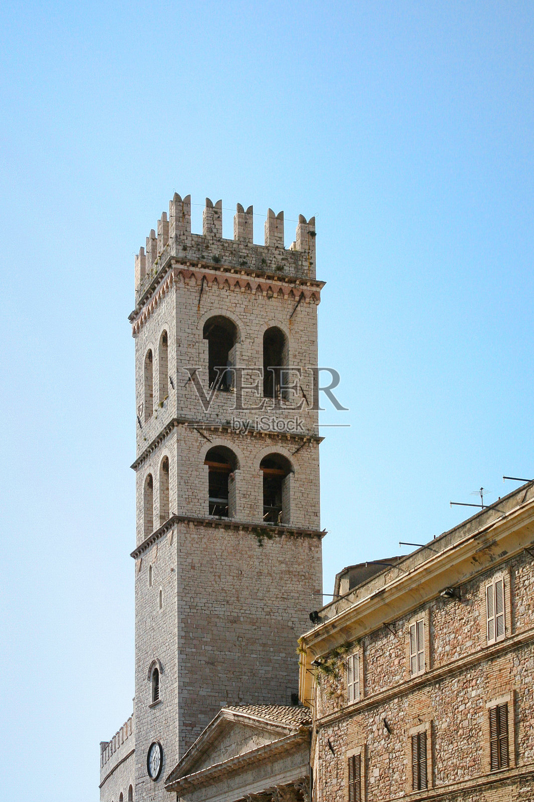 密涅瓦神庙位于意大利翁布里亚的阿西西照片摄影图片