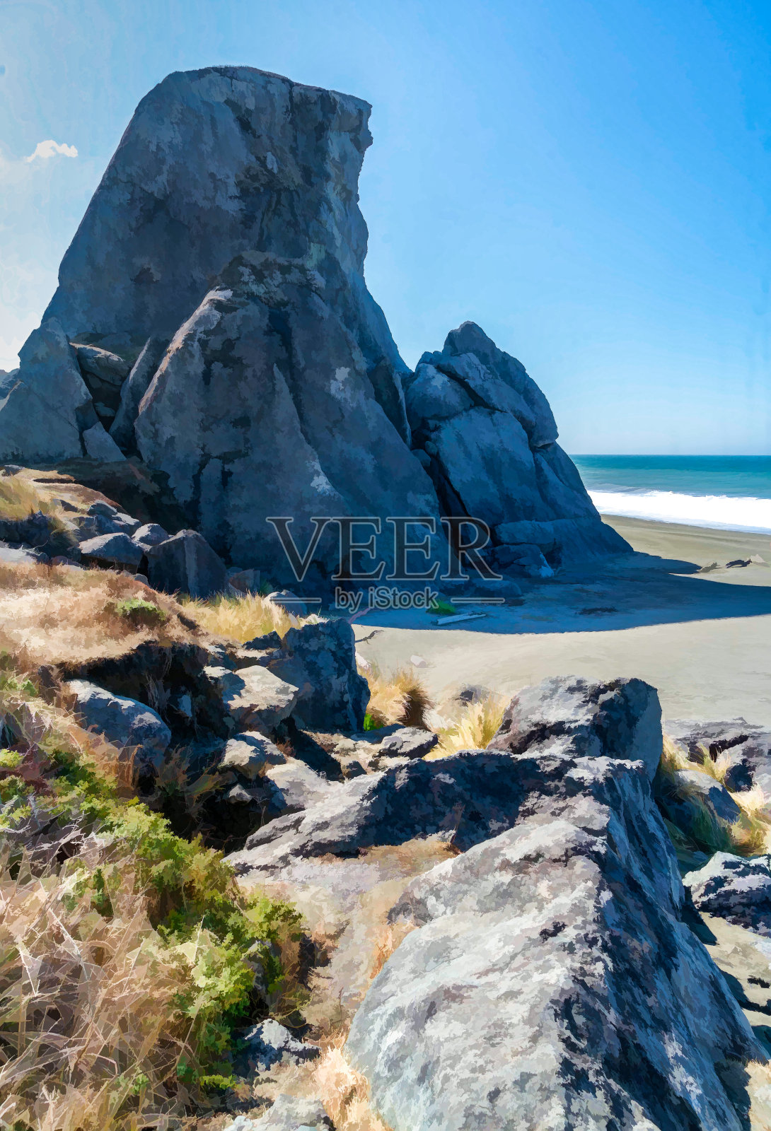 俄勒冈亲吻石插画插画图片素材