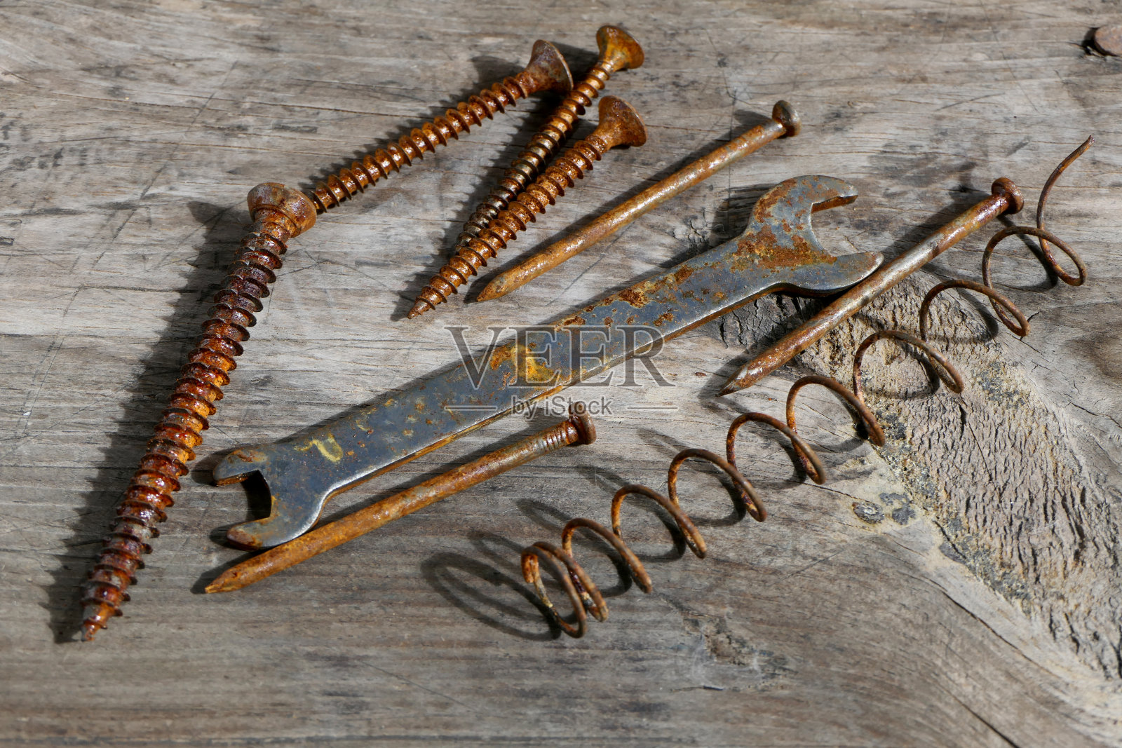 生锈的旧修理工具照片摄影图片