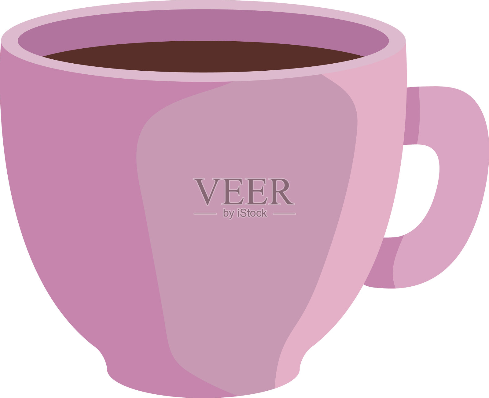 粉色陶瓷咖啡杯插画图片素材