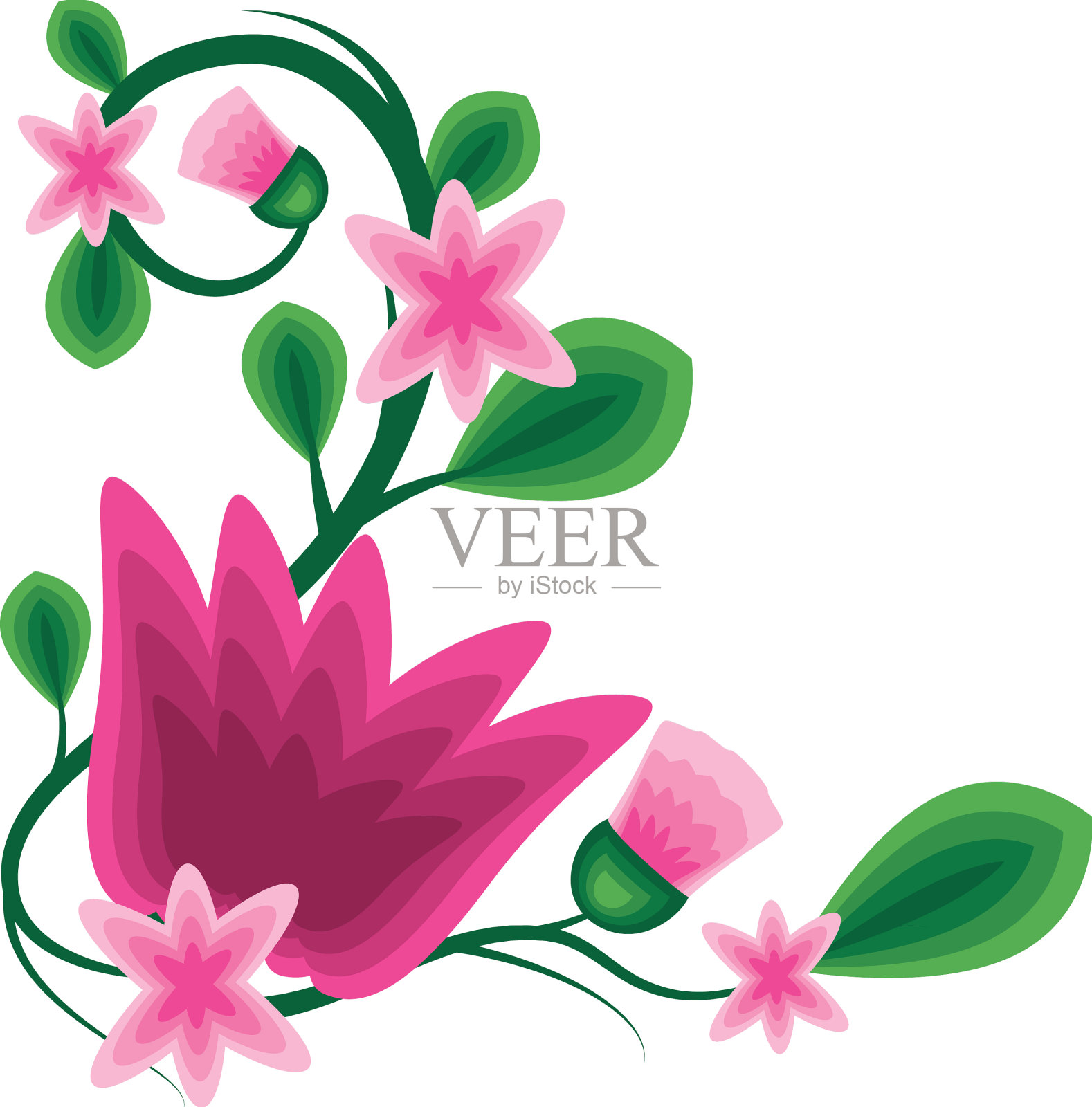 角框花孤立图标插画图片素材