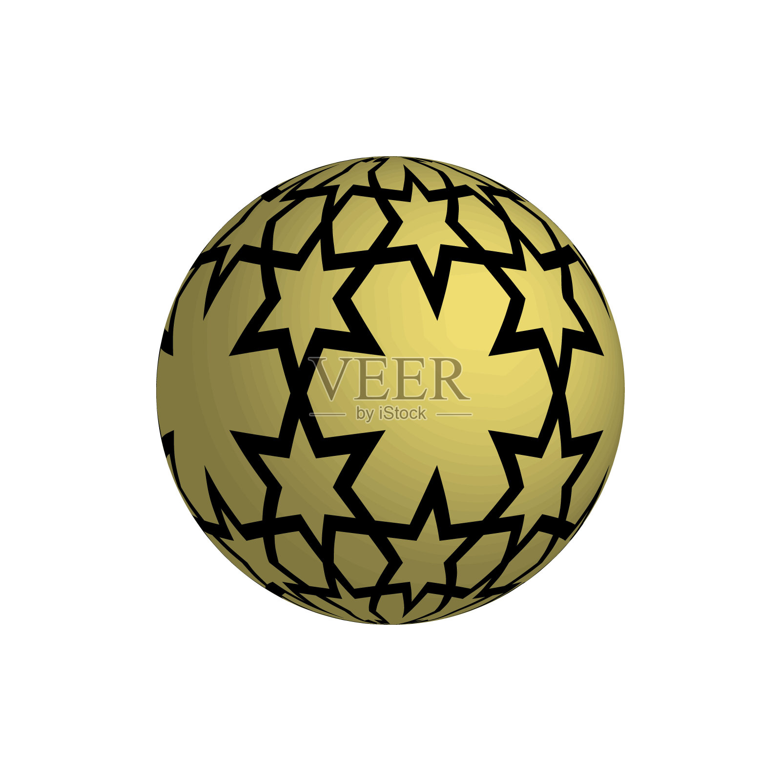 带有几何装饰的球体。矢量插图。插画图片素材