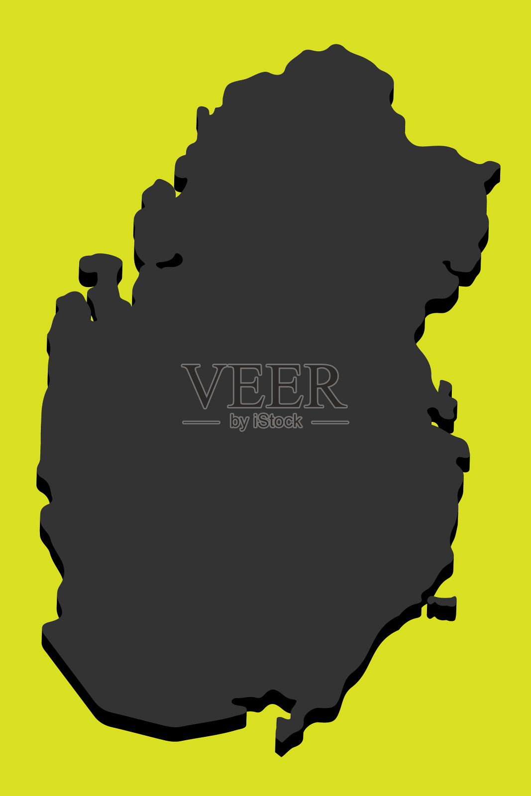 卡塔尔地图三维插画图片素材