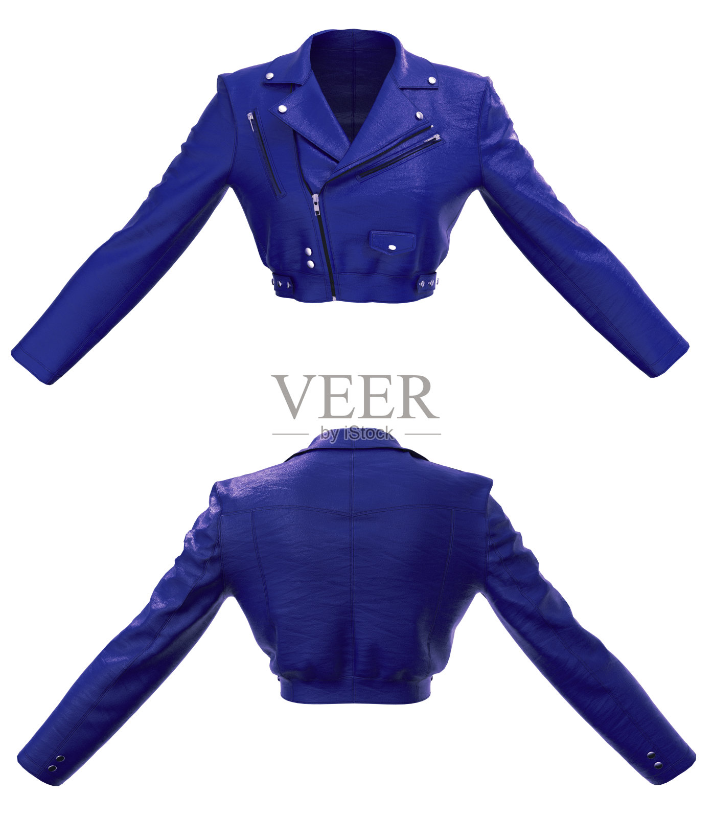 女式黑色皮夹克照片摄影图片