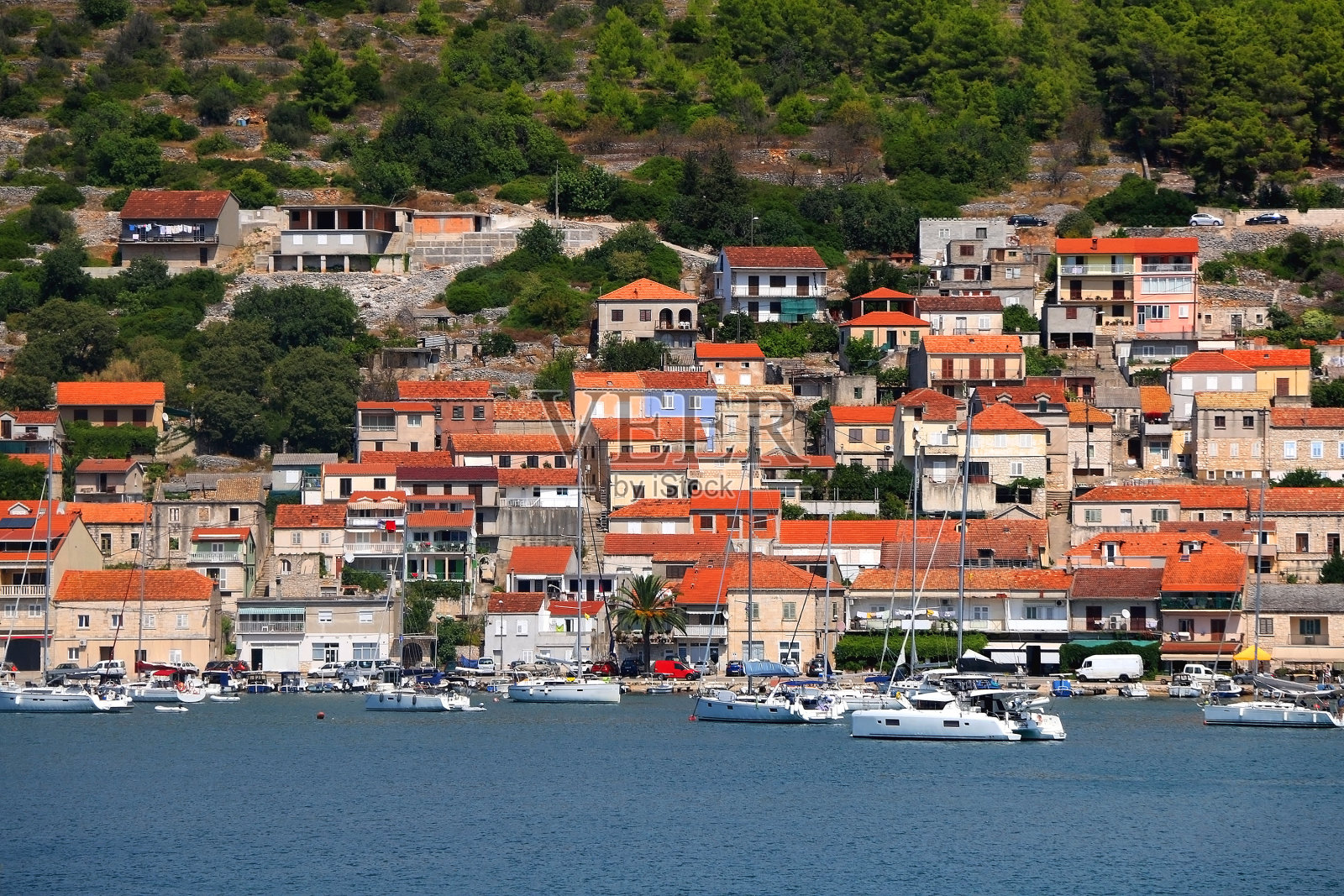 Vela Luka，科尔库拉岛，克罗地亚照片摄影图片