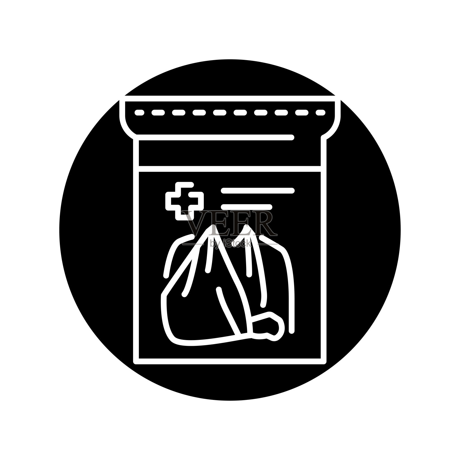 三角形绷带颜色线图标。急救。插画图片素材