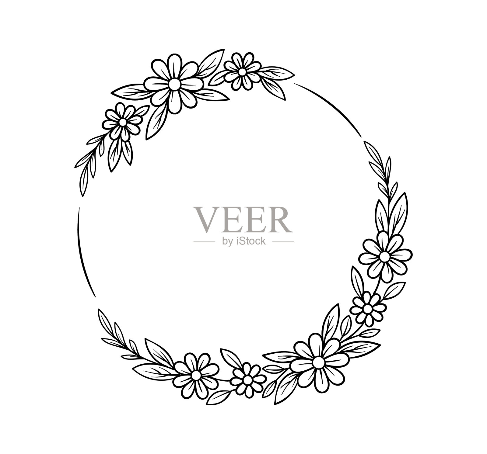 植物框架矢量线概念插画图片素材