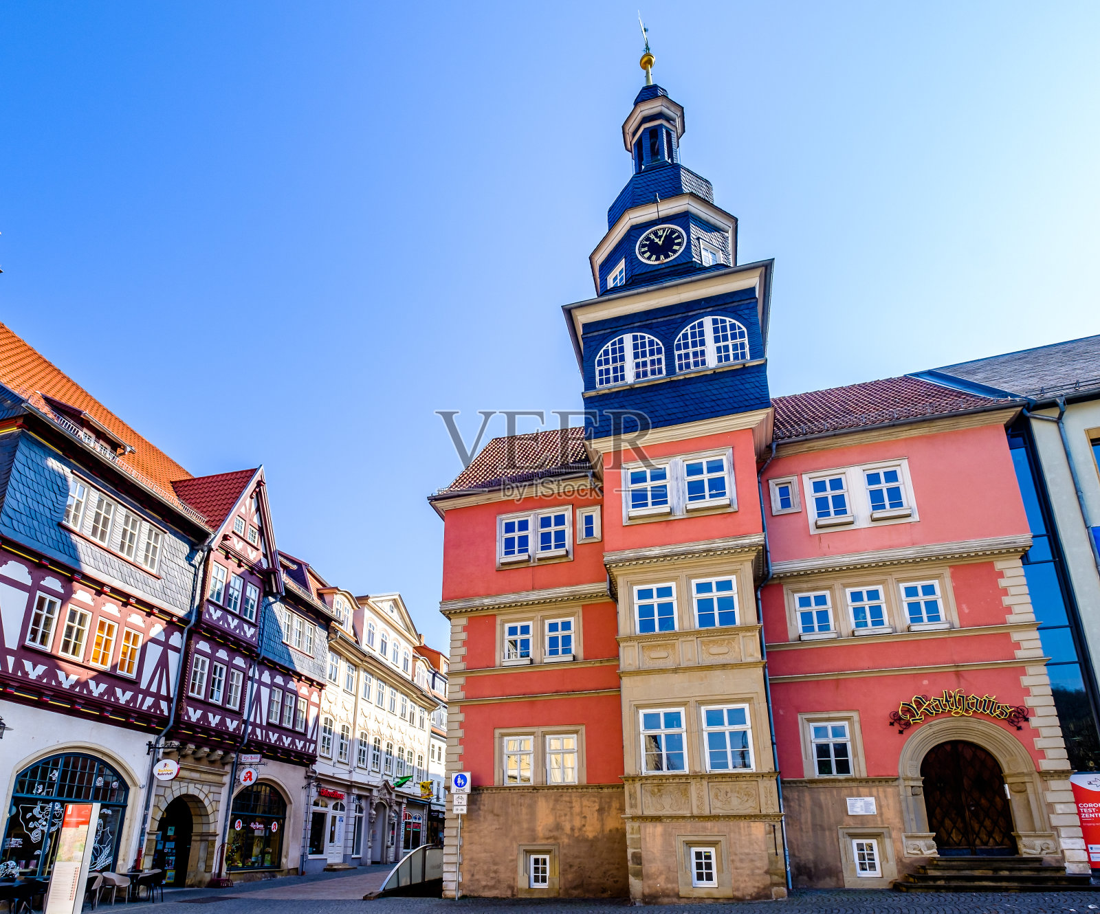 德国爱森纳赫古城的历史建筑照片摄影图片