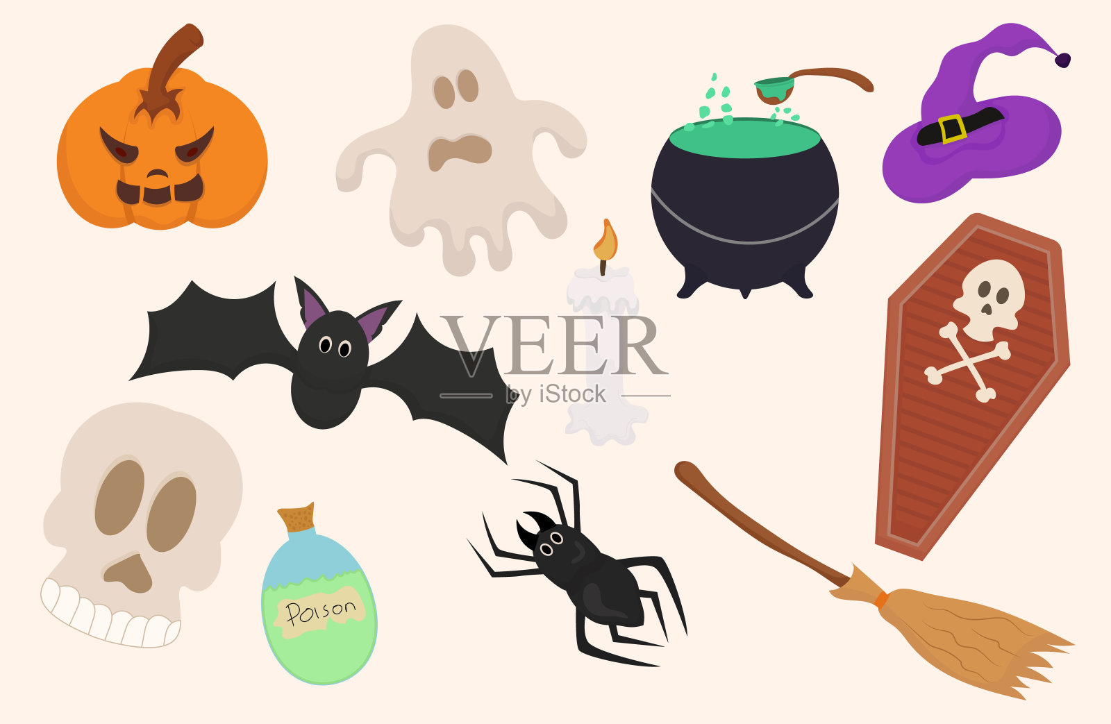 万圣节元素套装插画图片素材