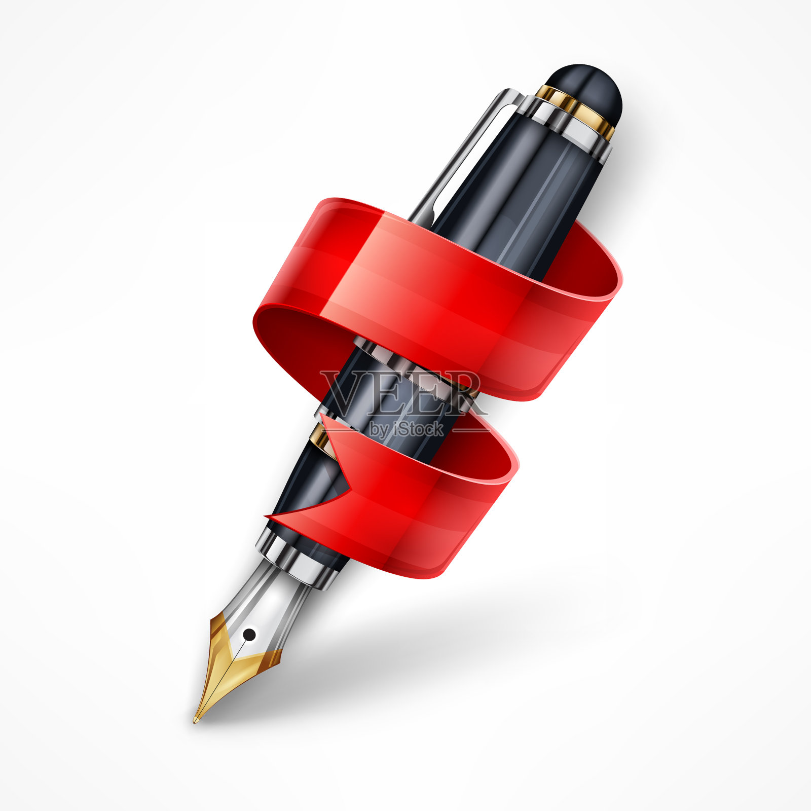 墨水笔带插画图片素材