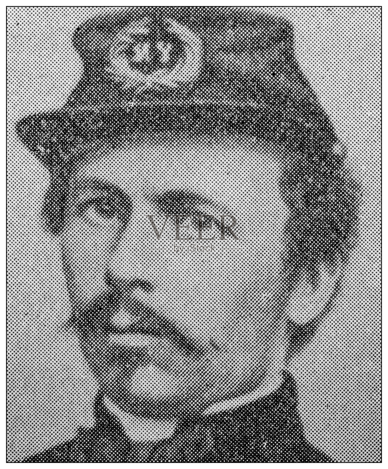 古董名人肖像:Julius Stahel插画图片素材