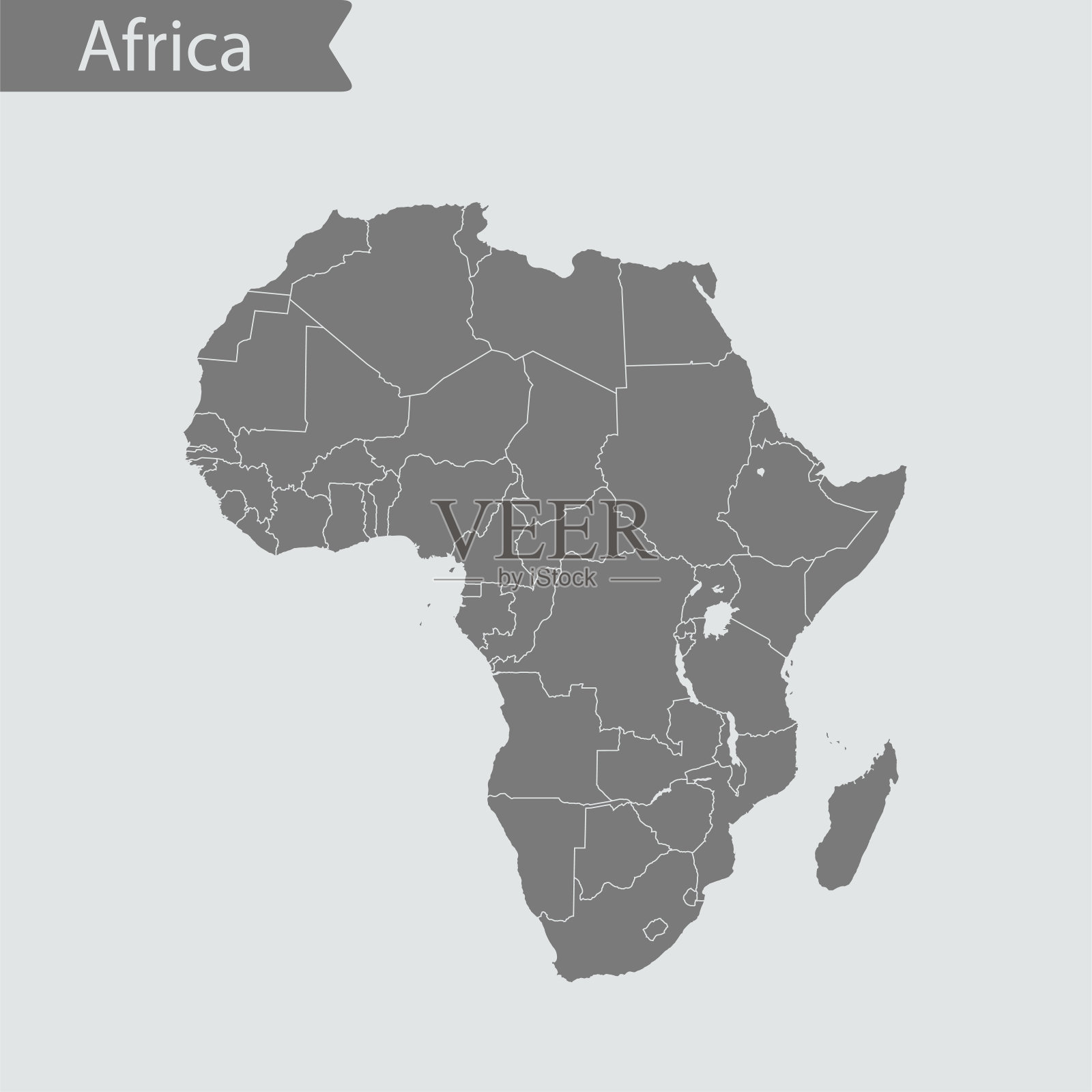 非洲地图插画图片素材