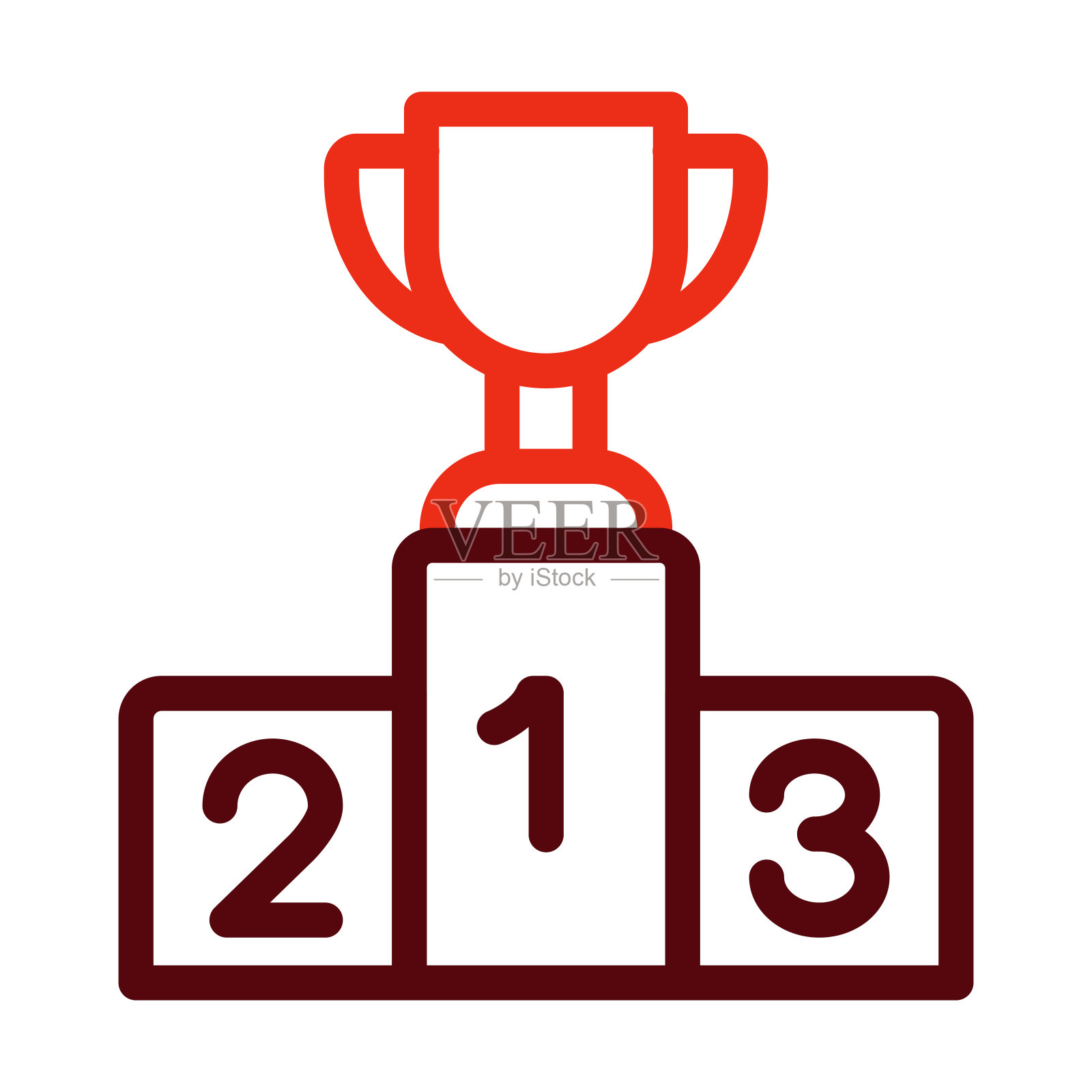 讲台矢量粗线两种颜色图标的个人和商业用途。插画图片素材