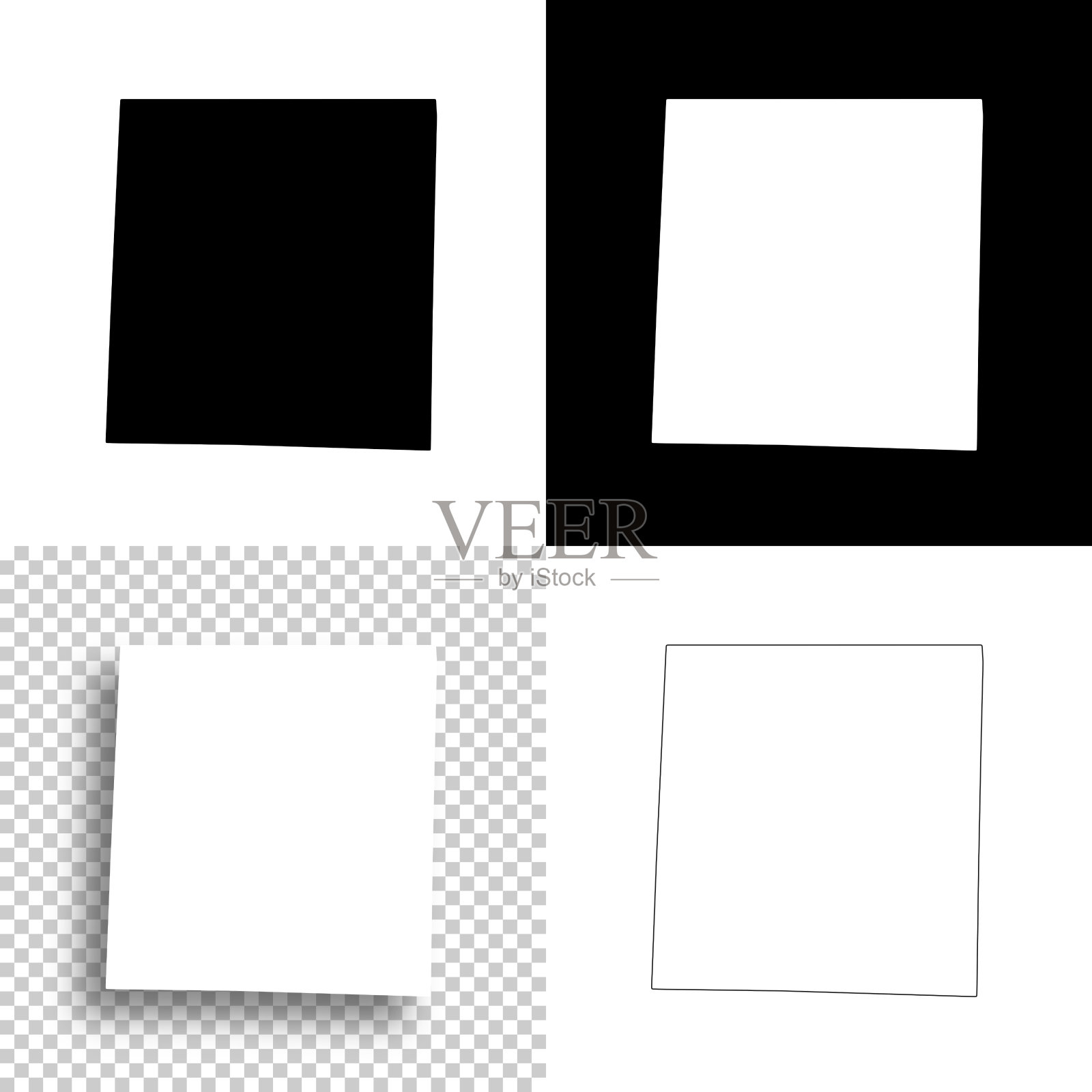 北卡罗来纳州的珀森县。设计地图。空白，白色和黑色背景插画图片素材