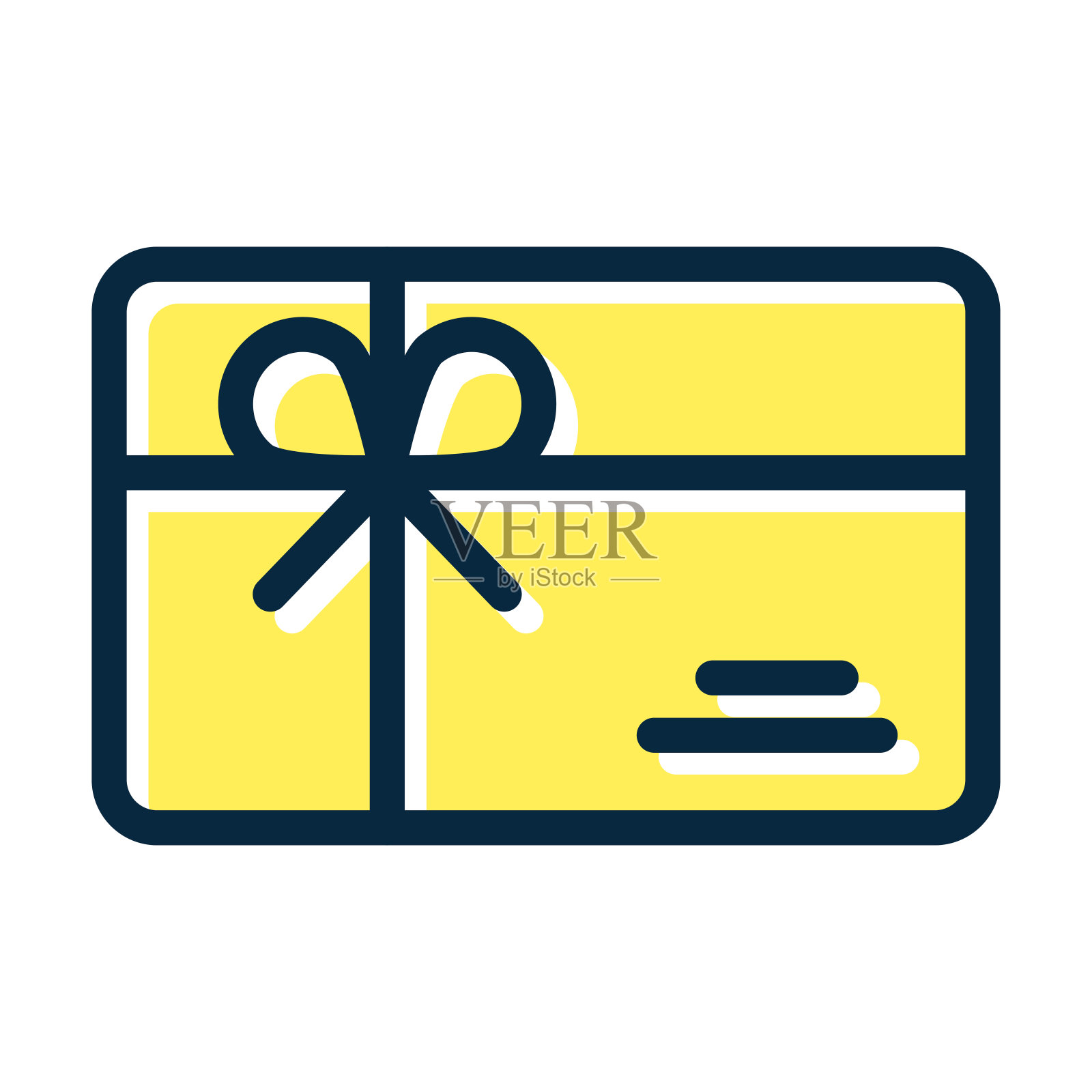 礼品卡矢量粗线填充为个人和商业用途的暗色图标。插画图片素材