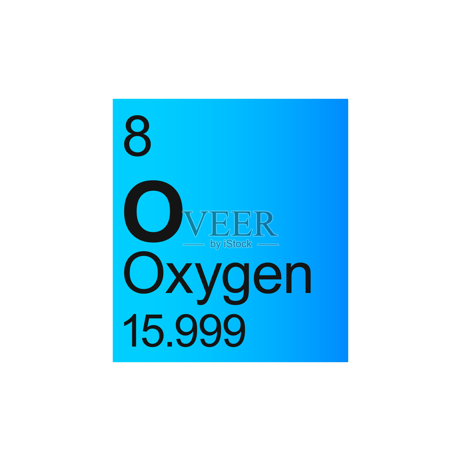 蓝色背景的门捷列夫元素周期表中的氧化学元素。插画图片素材