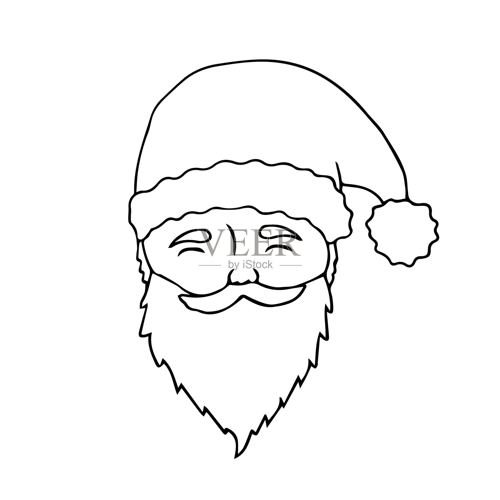 圣诞老人。圣诞涂鸦手绘元素，节日装饰，背景，封面，印刷和更多。向量插画图片素材