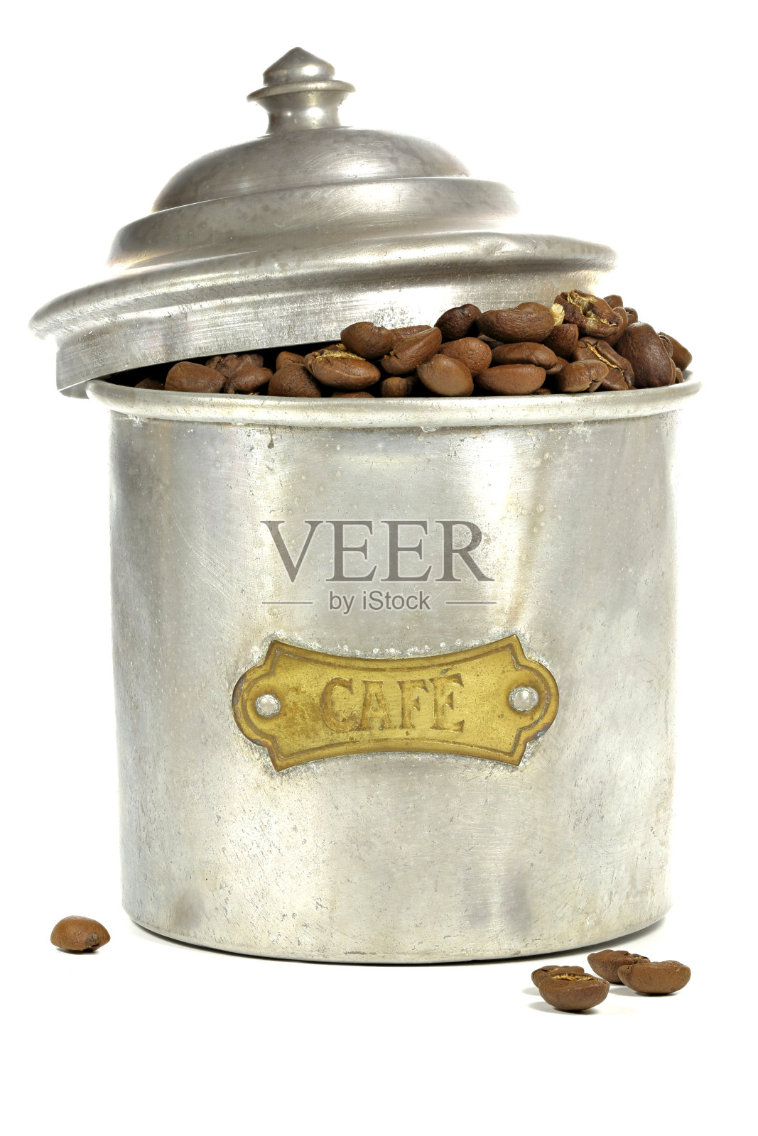 陈年的法国咖啡可以搭配烘培过的印尼阿拉比卡咖啡豆照片摄影图片