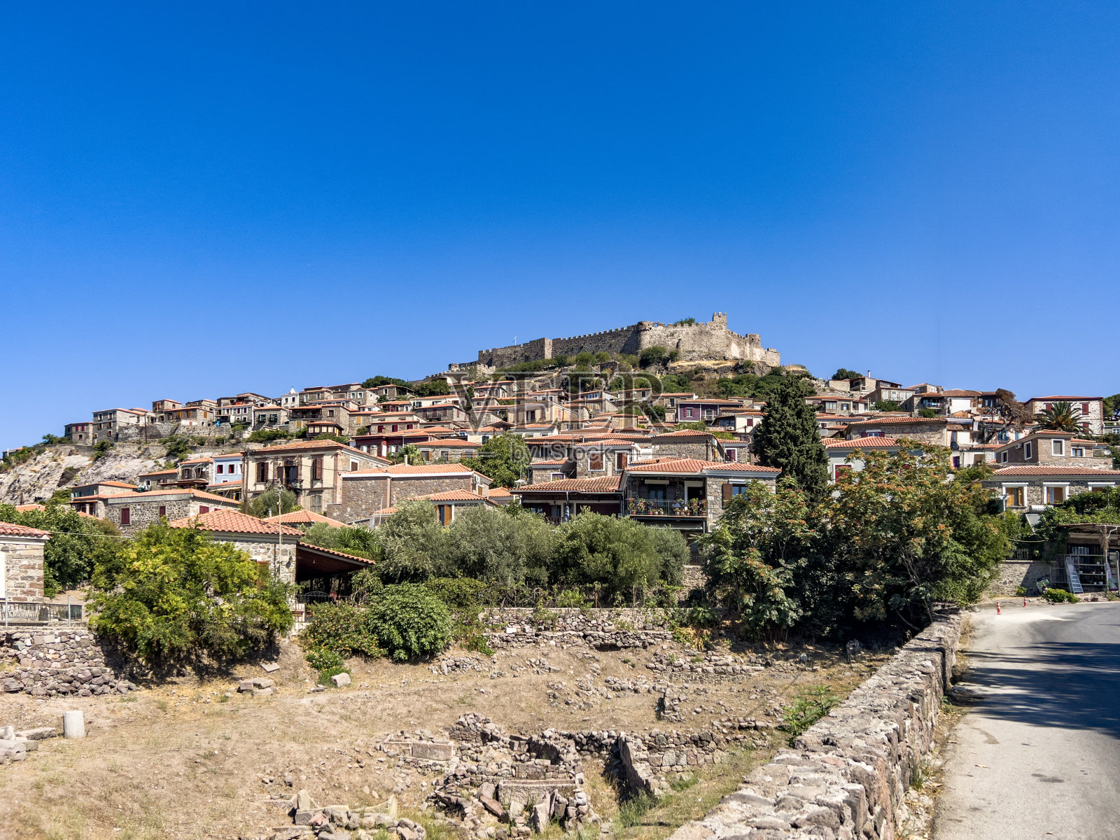 莫利沃斯的石屋和城堡。照片摄影图片