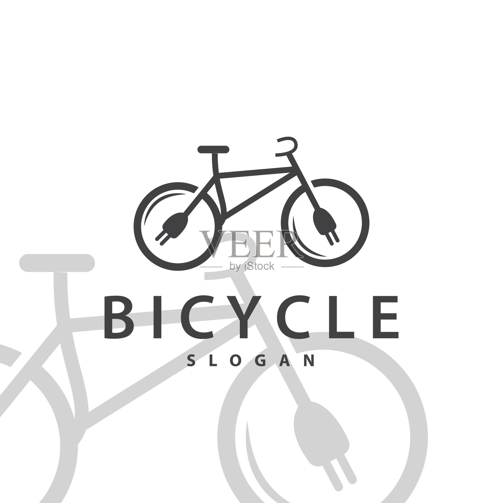 自行车标志设计模板极简主义插图插画图片素材