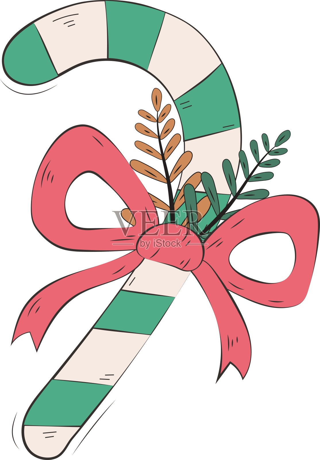 甜美的圣诞甘蔗糖插图图形元素艺术卡片插画图片素材