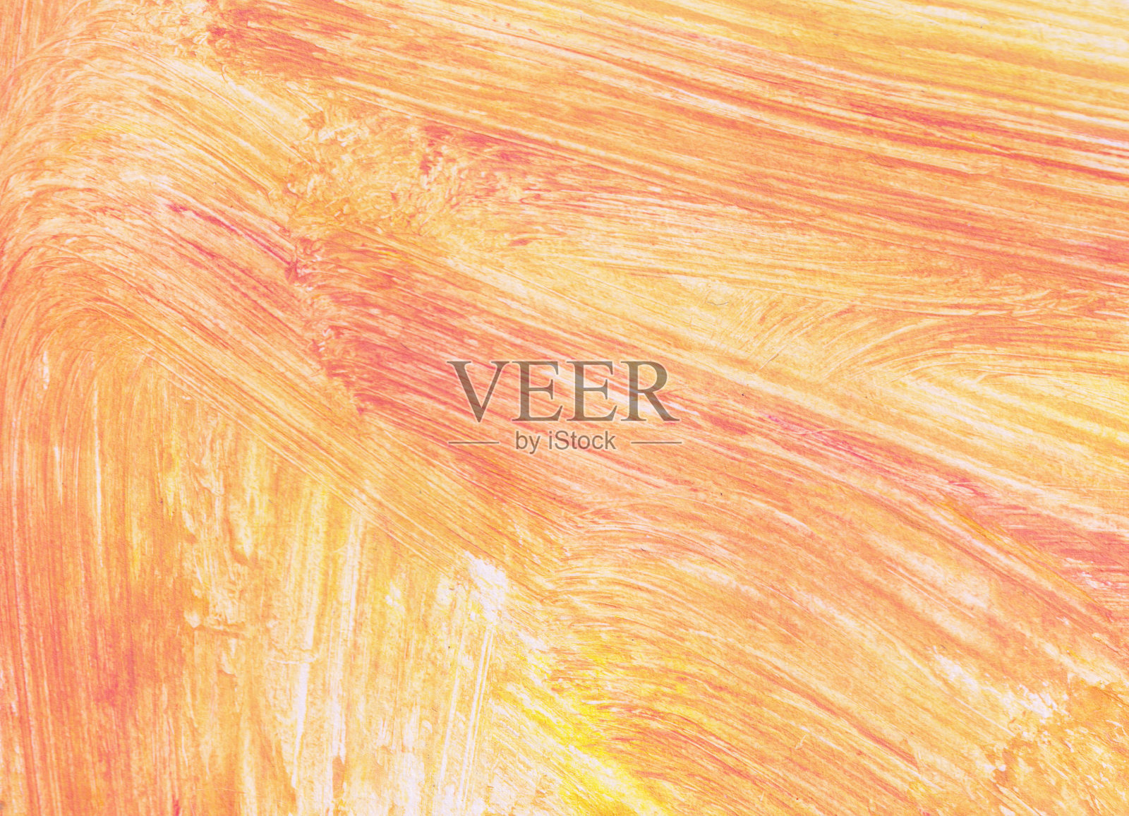 手绘纸与橙黄色和红色的油漆和松散的笔触照片摄影图片