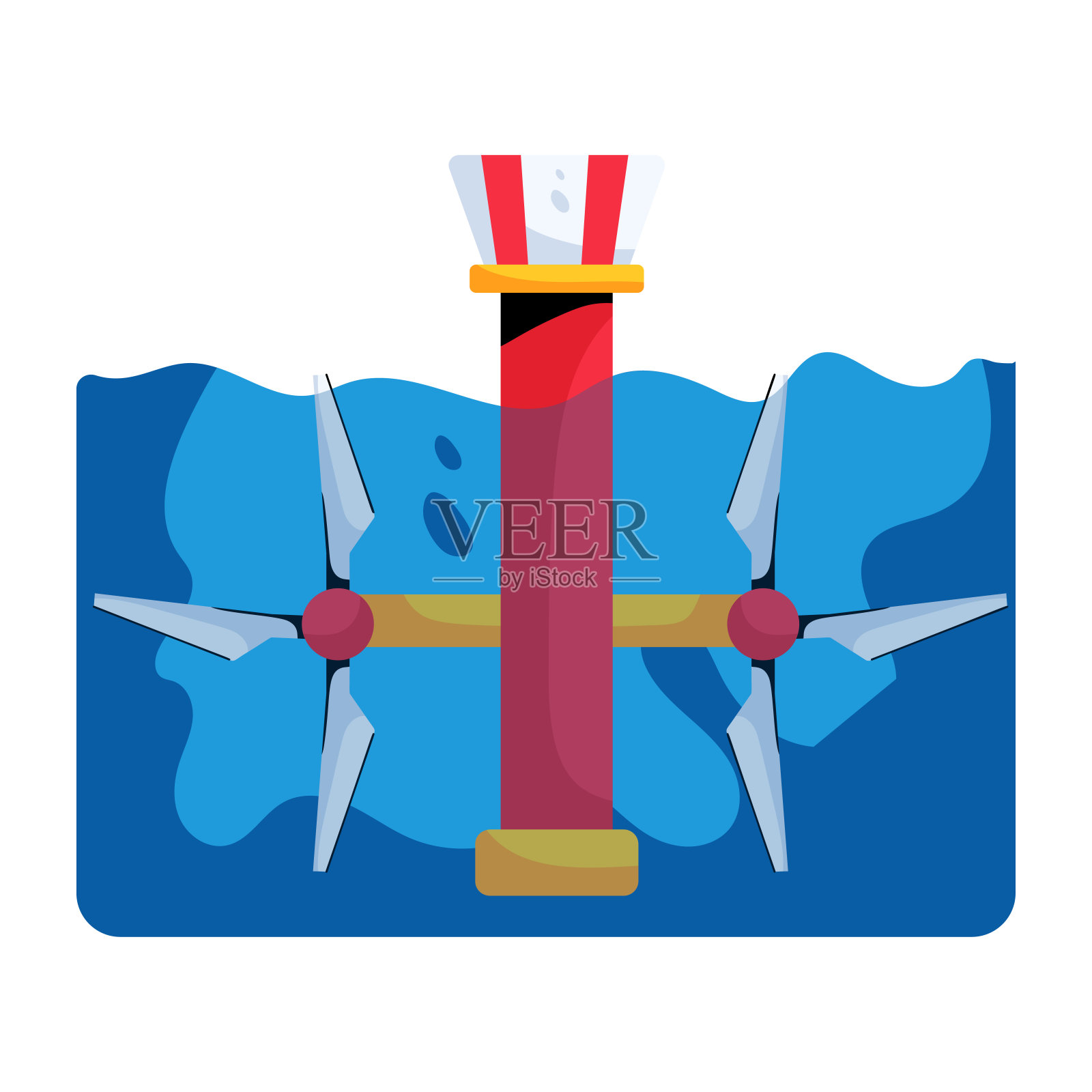 潮汐能插画图片素材