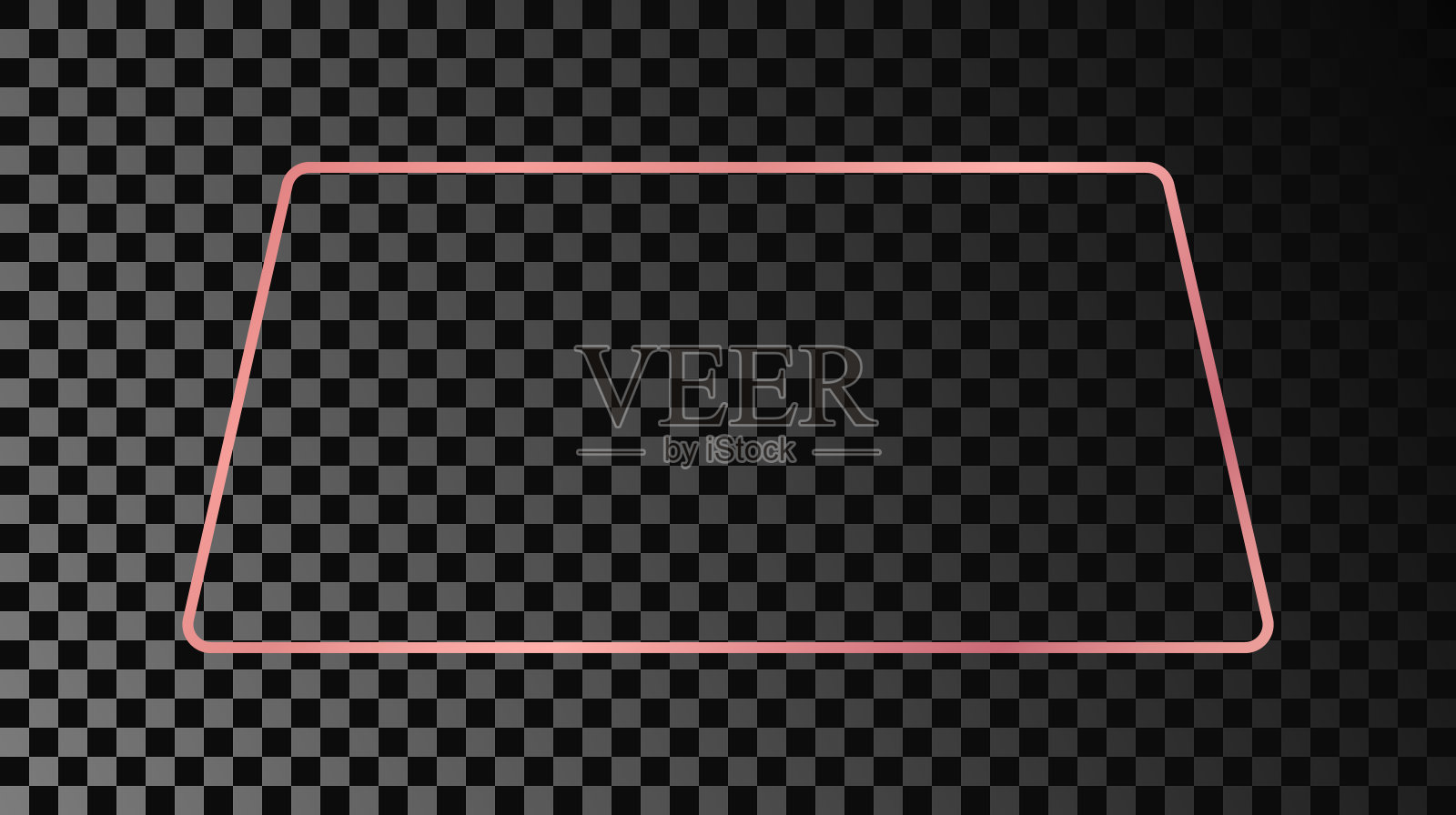 玫瑰金发光圆形梯形框架插画图片素材