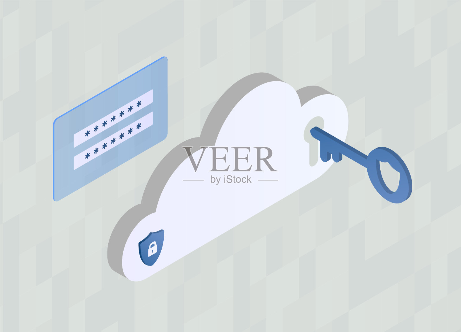 自带钥匙的概念。BYOK加密密钥管理系统矢量说明插画图片素材