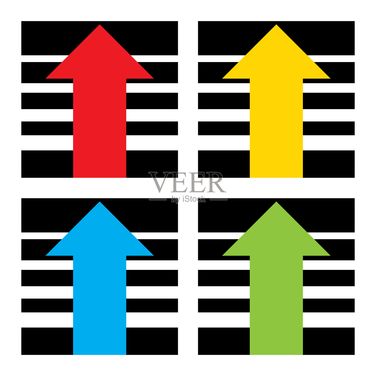 多色箭头图标插画图片素材