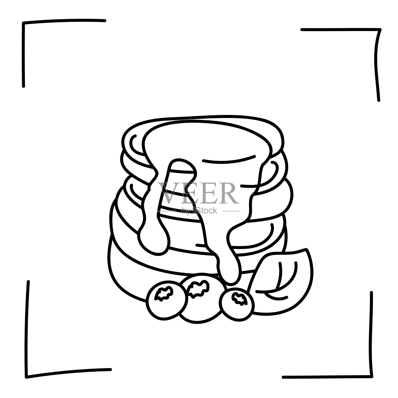 向量。轮廓图标。甜点和甜品的线条图标。糖果，巧克力，蛋糕，甜甜圈，冰淇淋素描风格。图标设置，描边。手绘的标志。甜点和糖果涂鸦集。插画图片素材