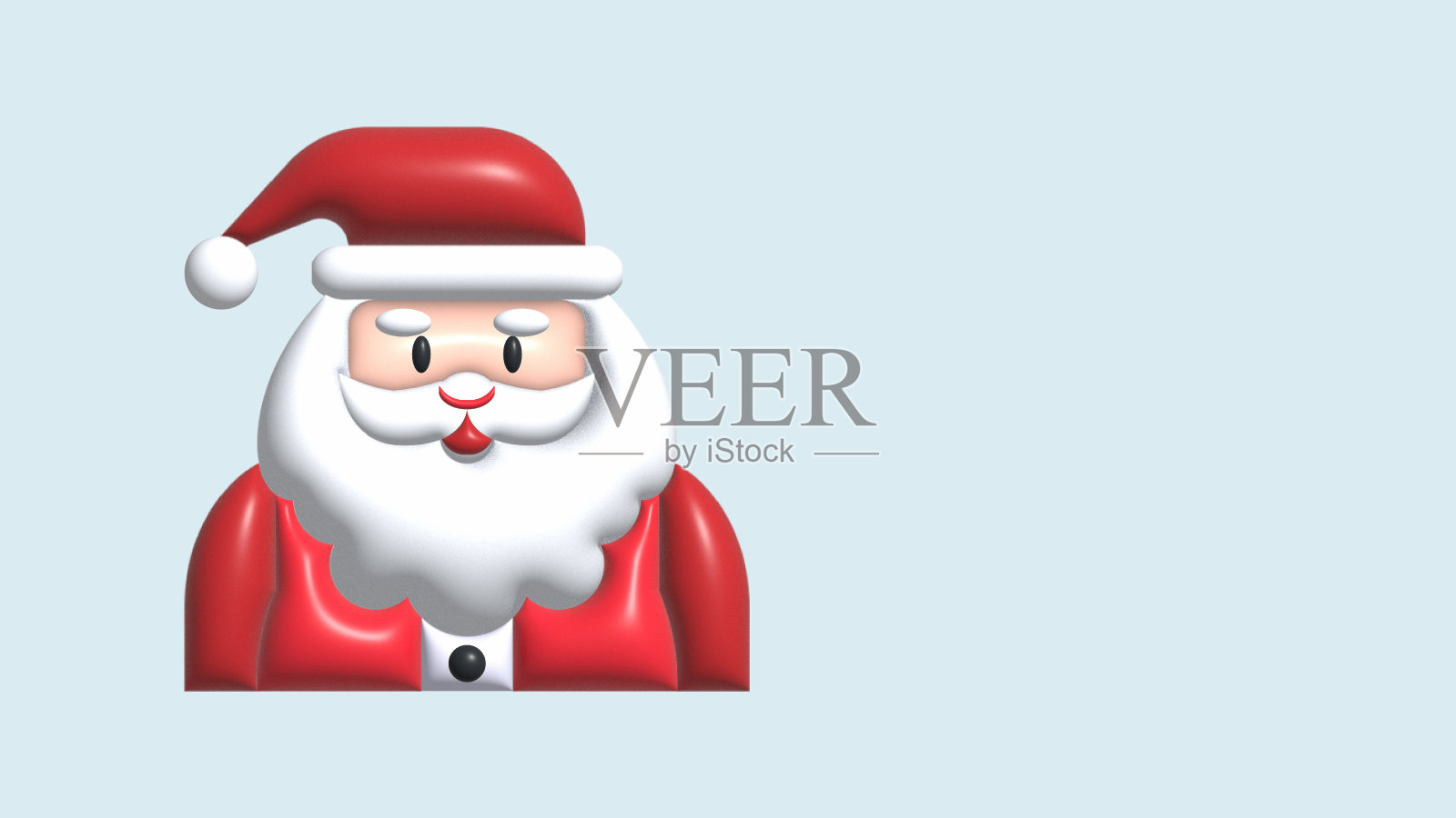 欢快的3d圣诞老人模型，快乐的圣诞图标，有趣的卡通圣诞爷爷，圣诞贺卡装饰插画图片素材
