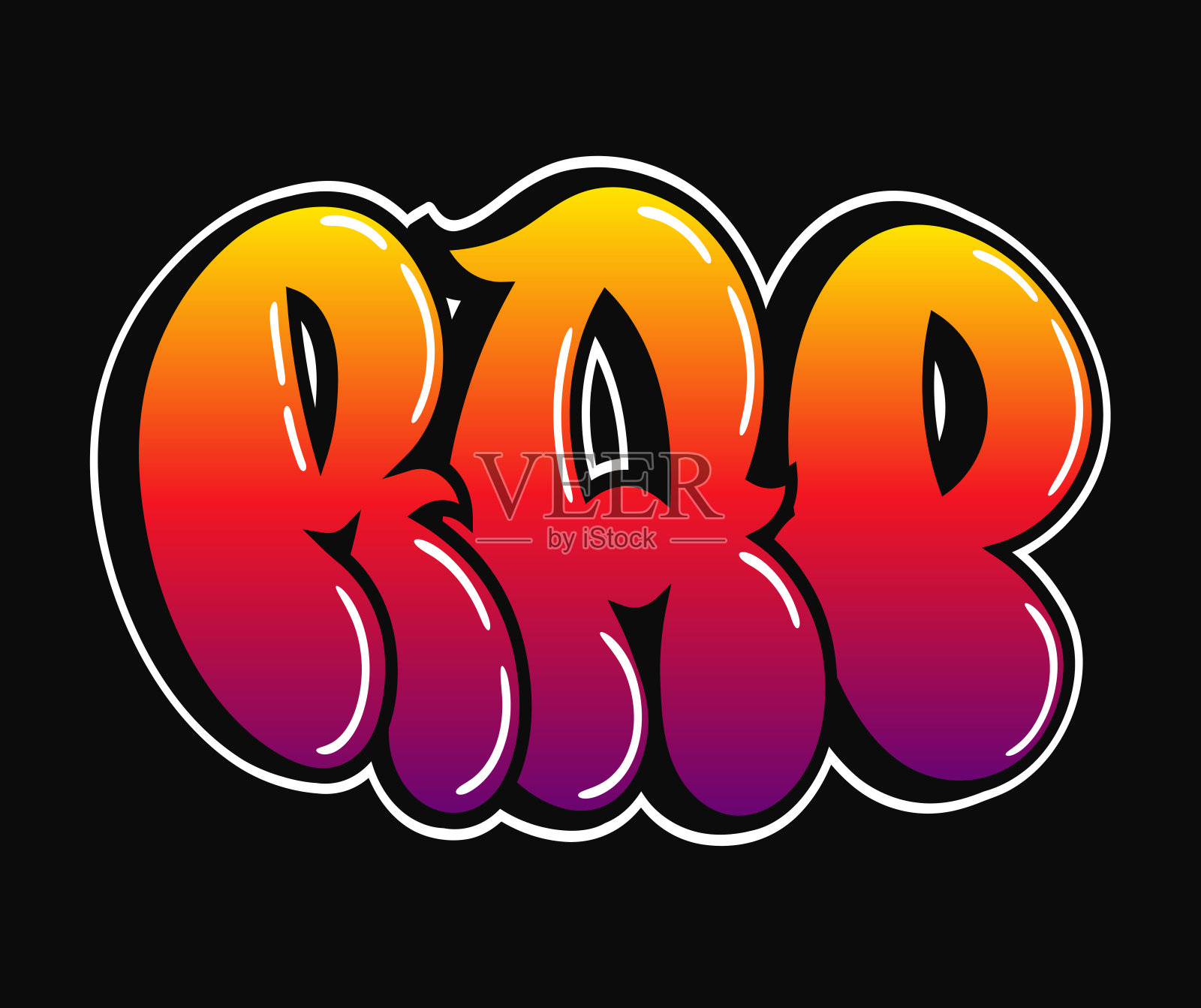 说唱词涂鸦漫画风格的字母插画图片素材