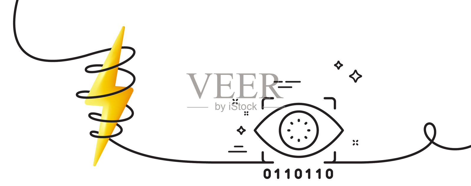 人工智能行图标视网膜访问插画图片素材