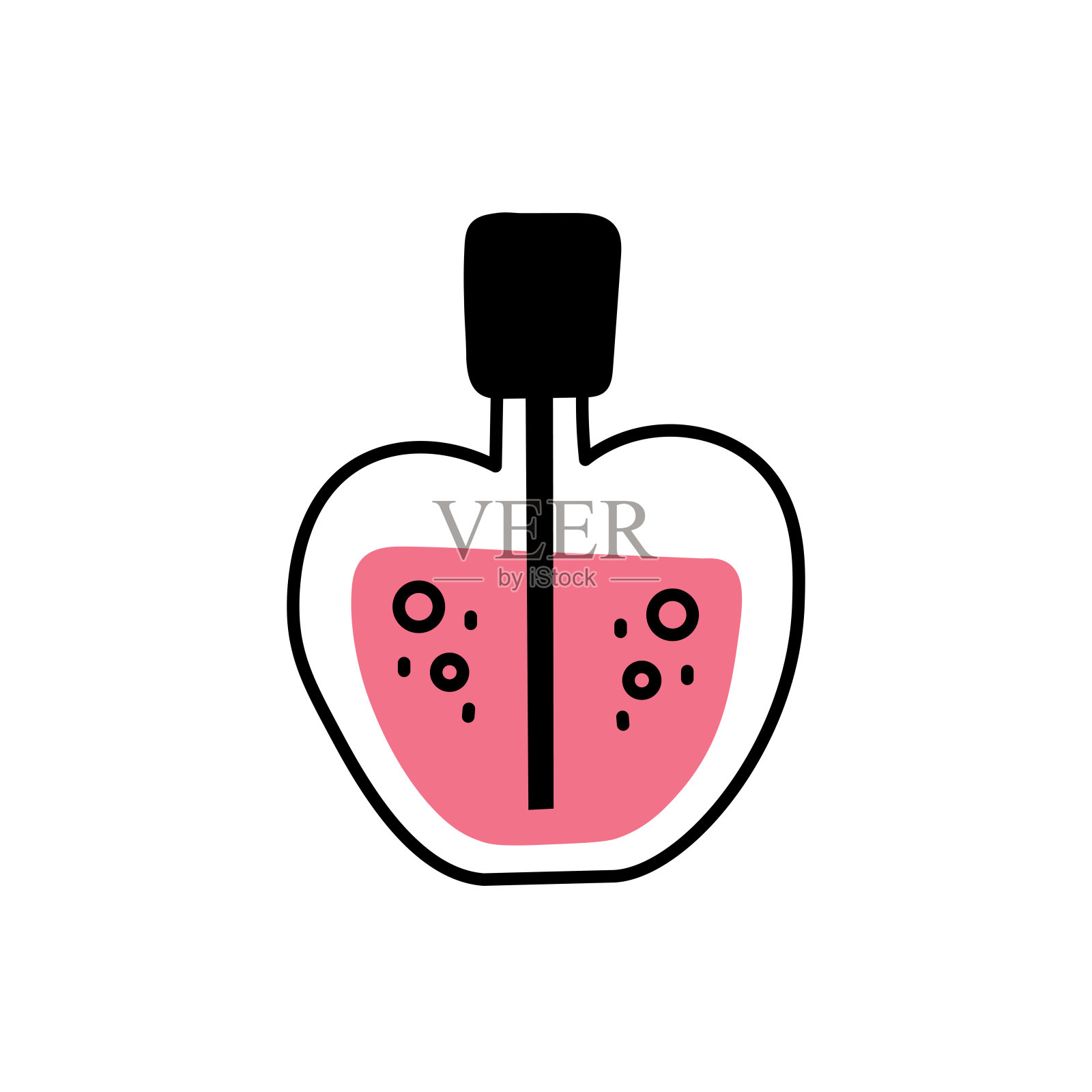 粉红色的香水装在瓶子里插画图片素材